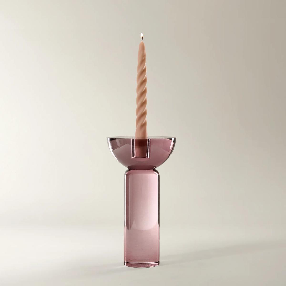 Rose' Crystal Taper Holder