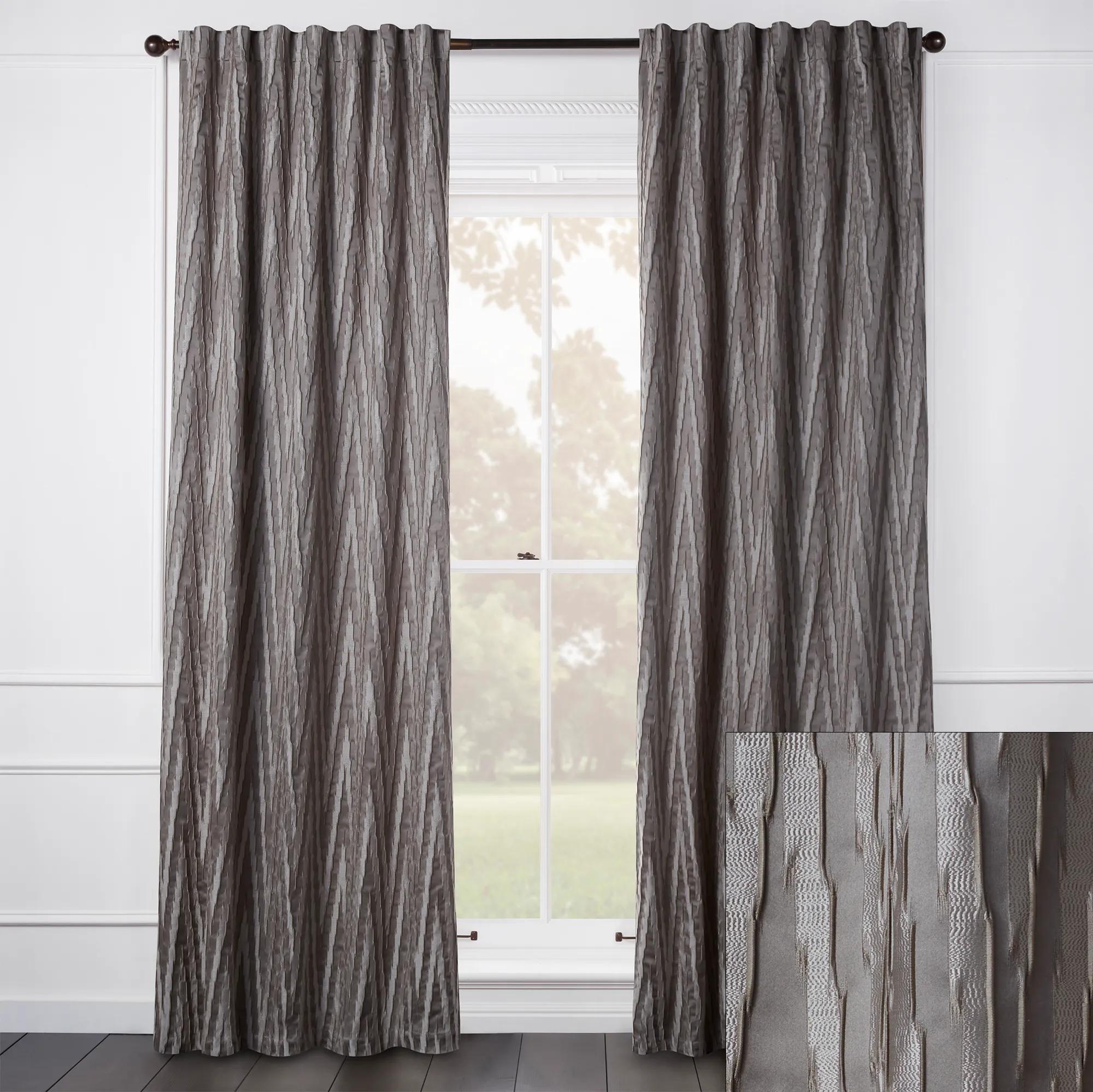 Minka Textured Grey Curtain - Custom