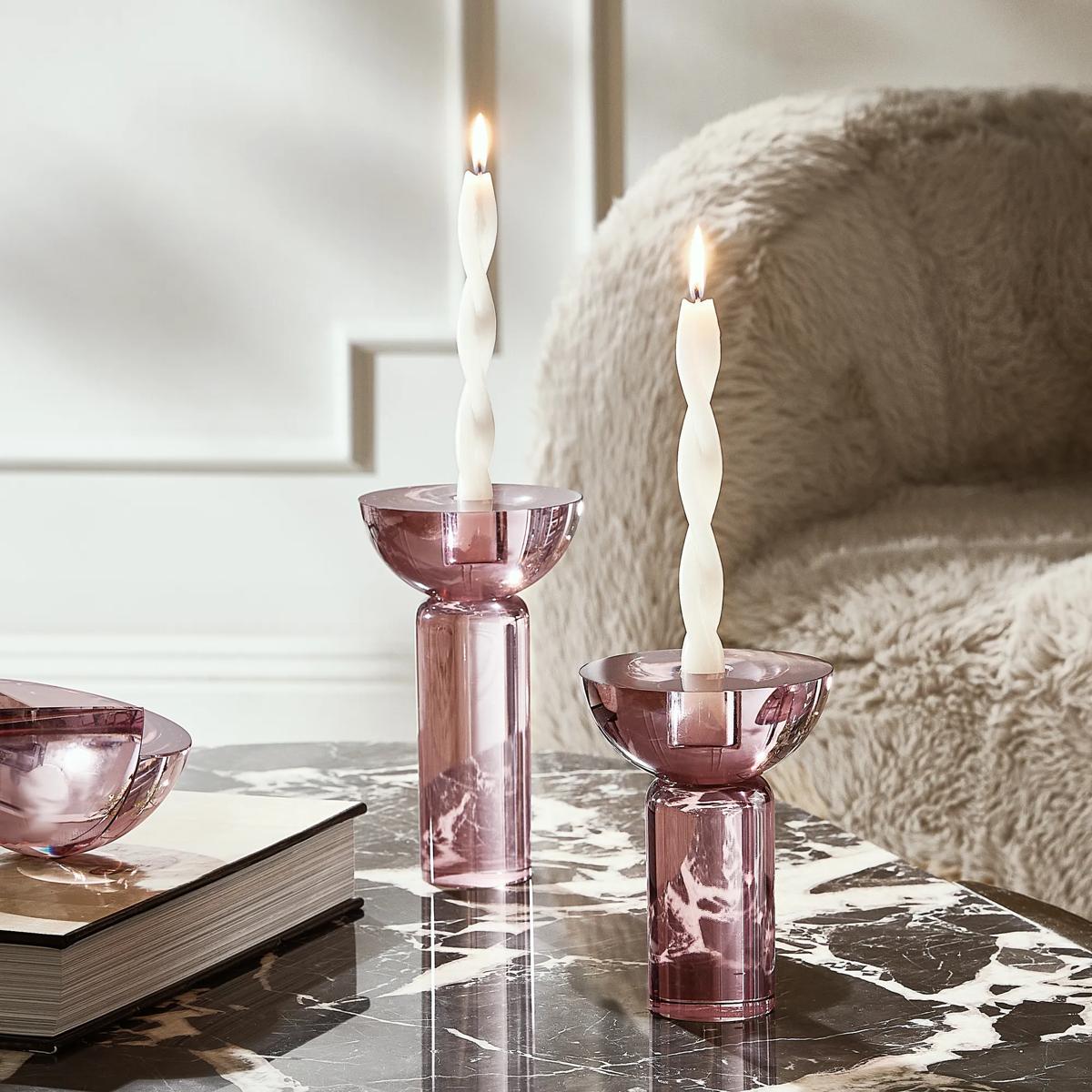 Rose' Crystal Taper Holder