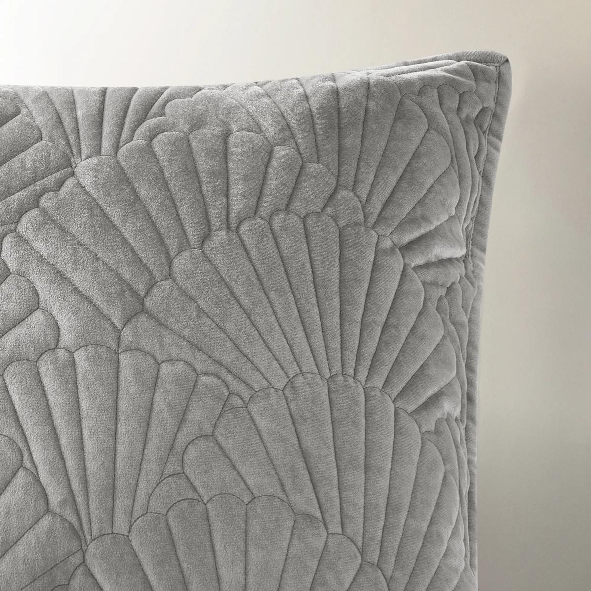 Fan Velvet Quilt Set - Smoke Grey