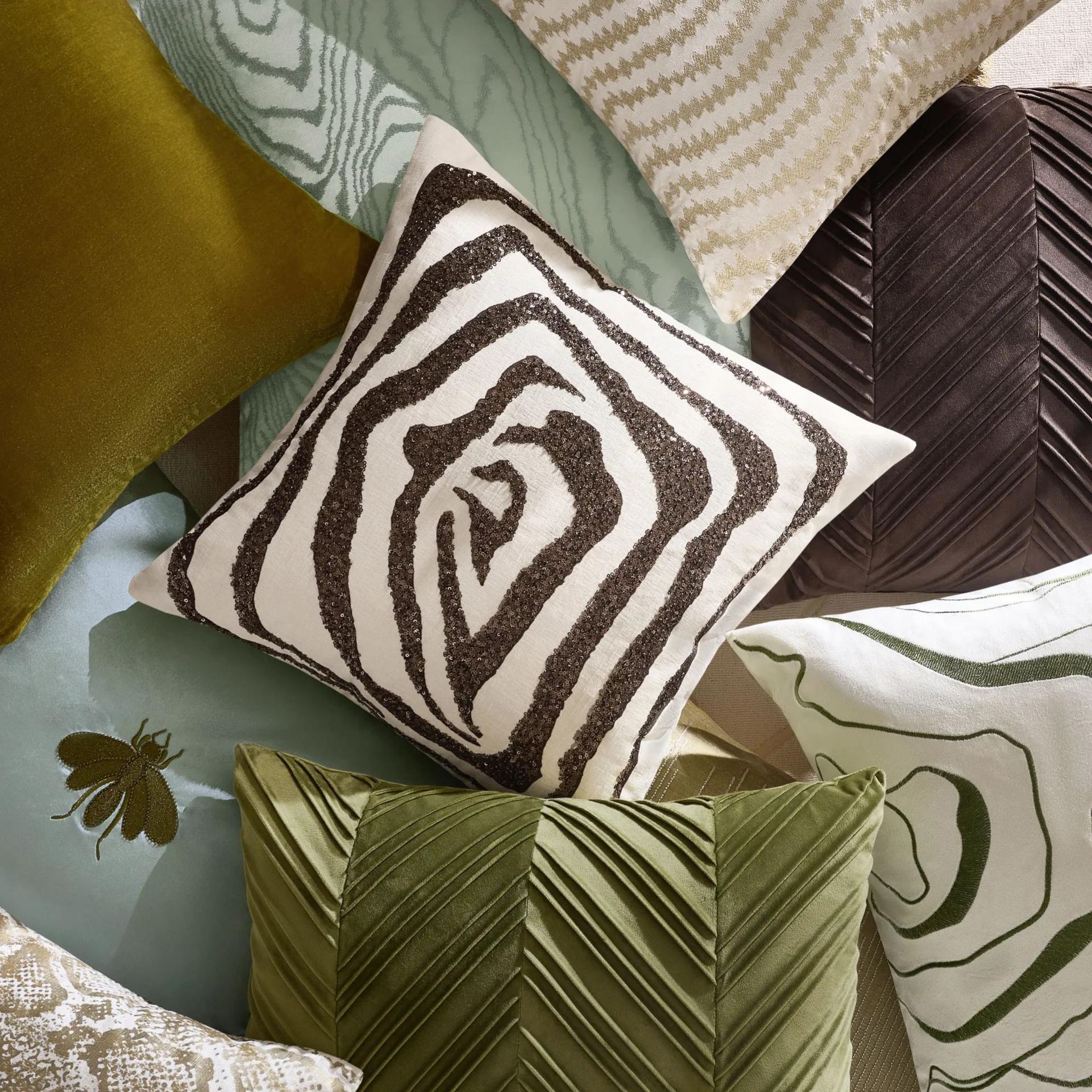 Lowry Pleated Velvet Pillow 22" - Dark Chocolate