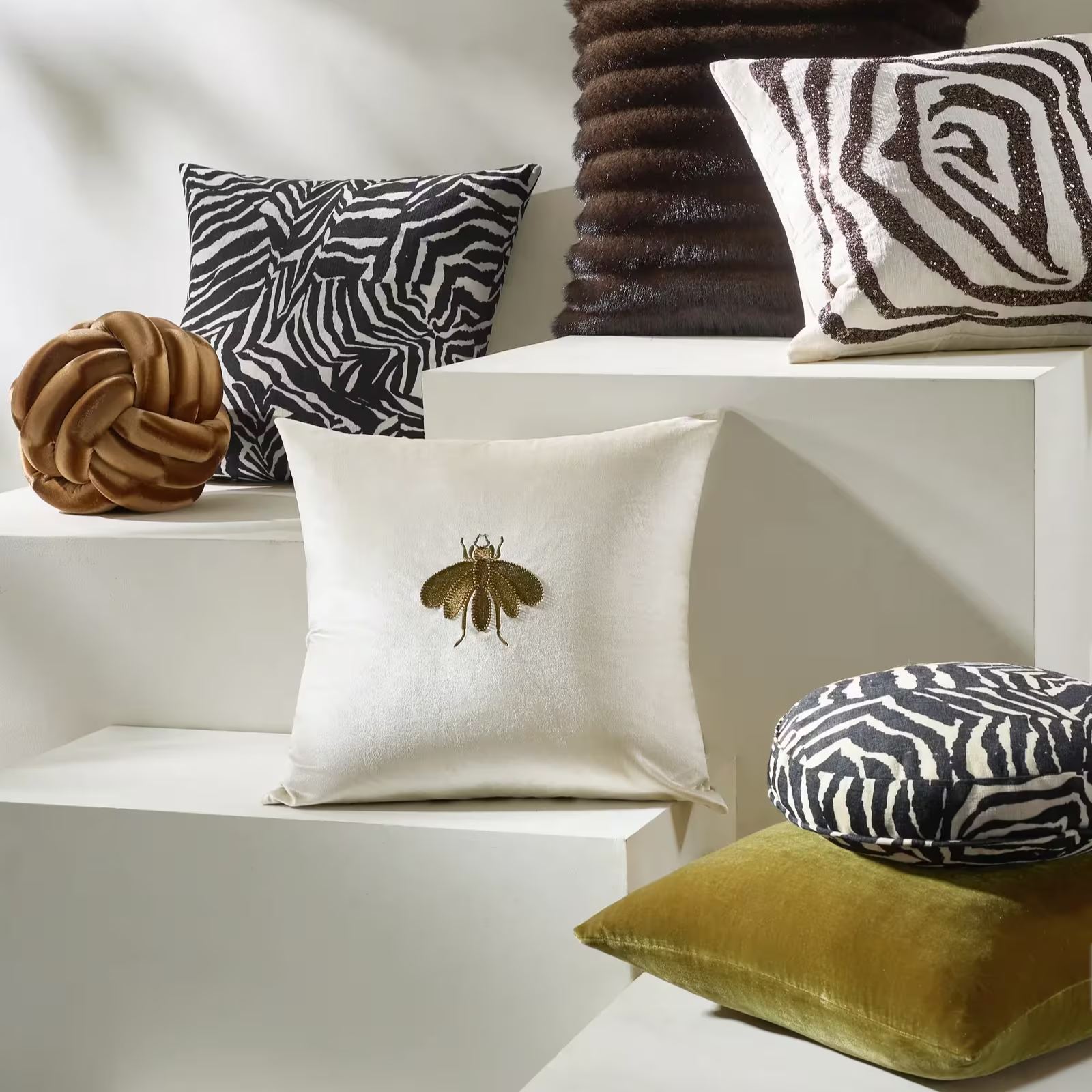 Delia Silky Velvet Pillow 20" - Honey Gold