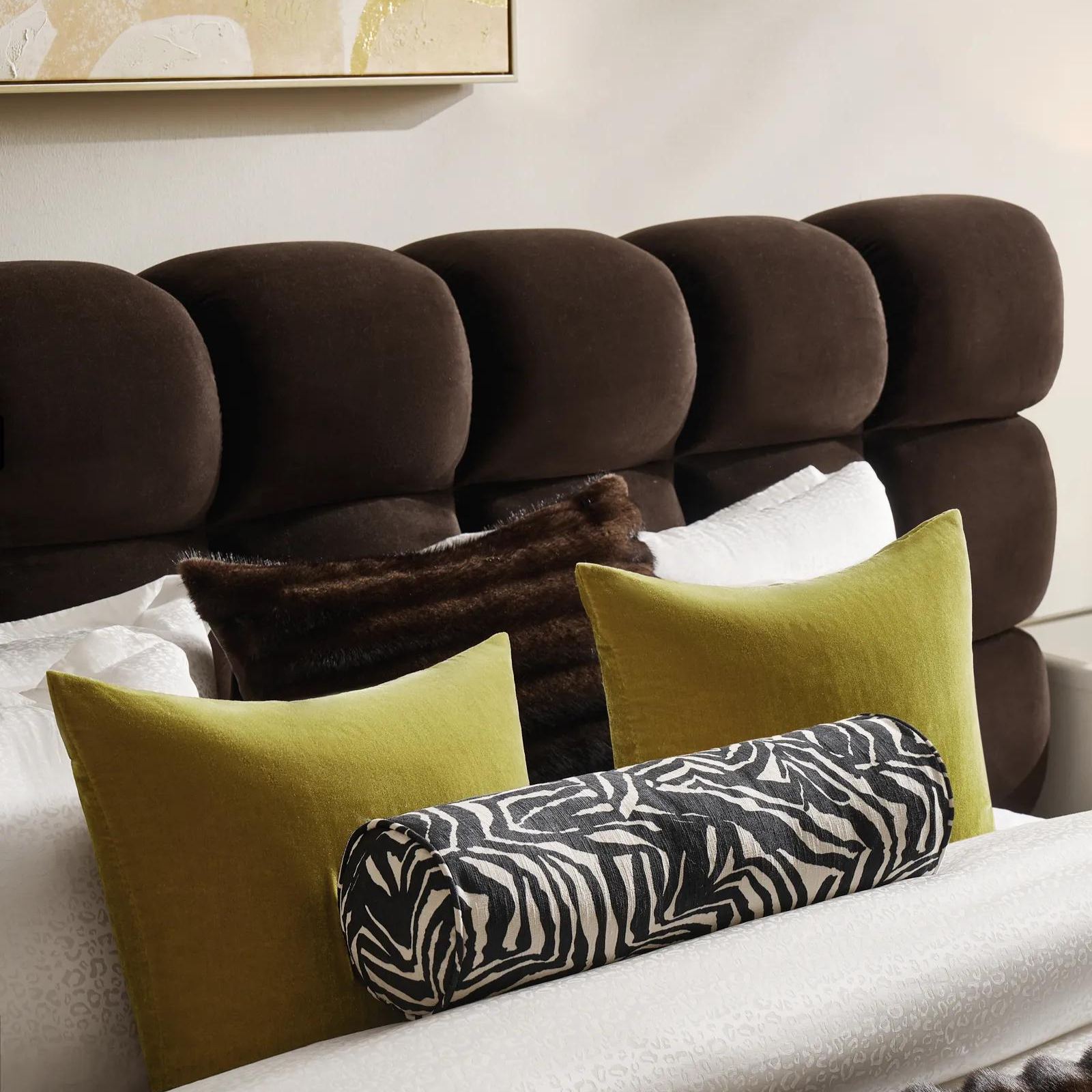 Delia Silky Velvet Pillow 20" - Honey Gold