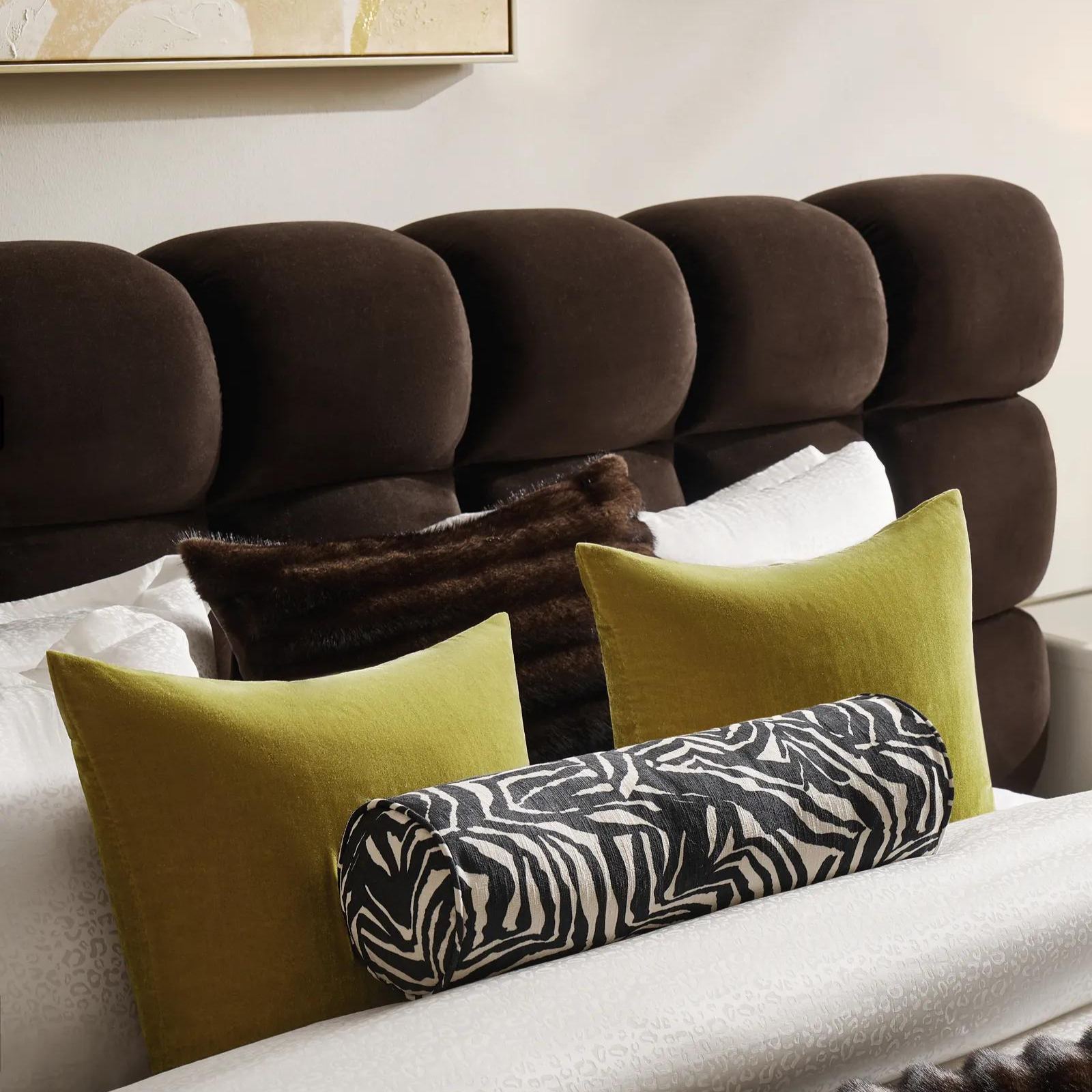 Ebba Abstract Zebra Bolster 20" - Black/Ivory