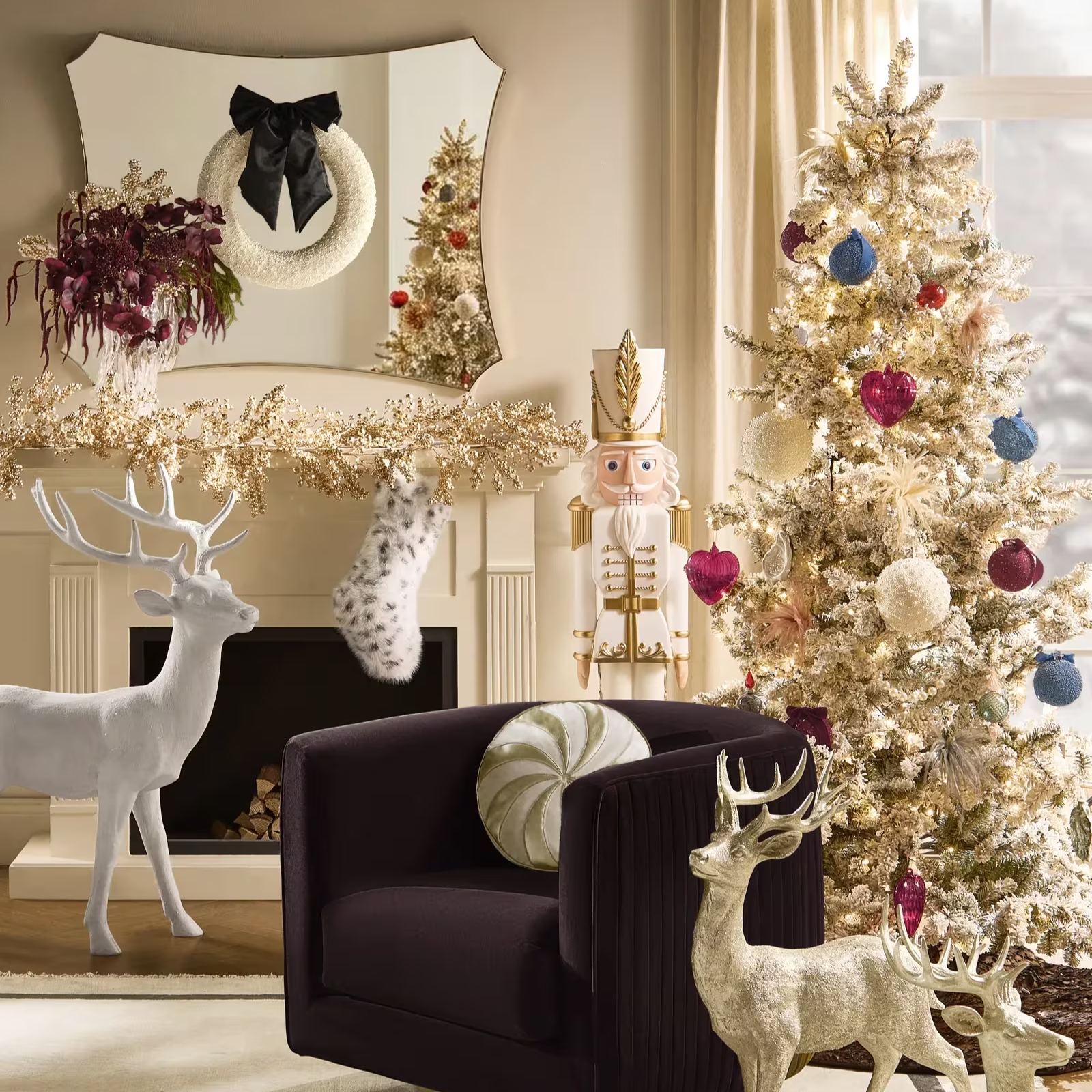 Velvet Bow Ornament Burgundy 4.75" - Set of 2