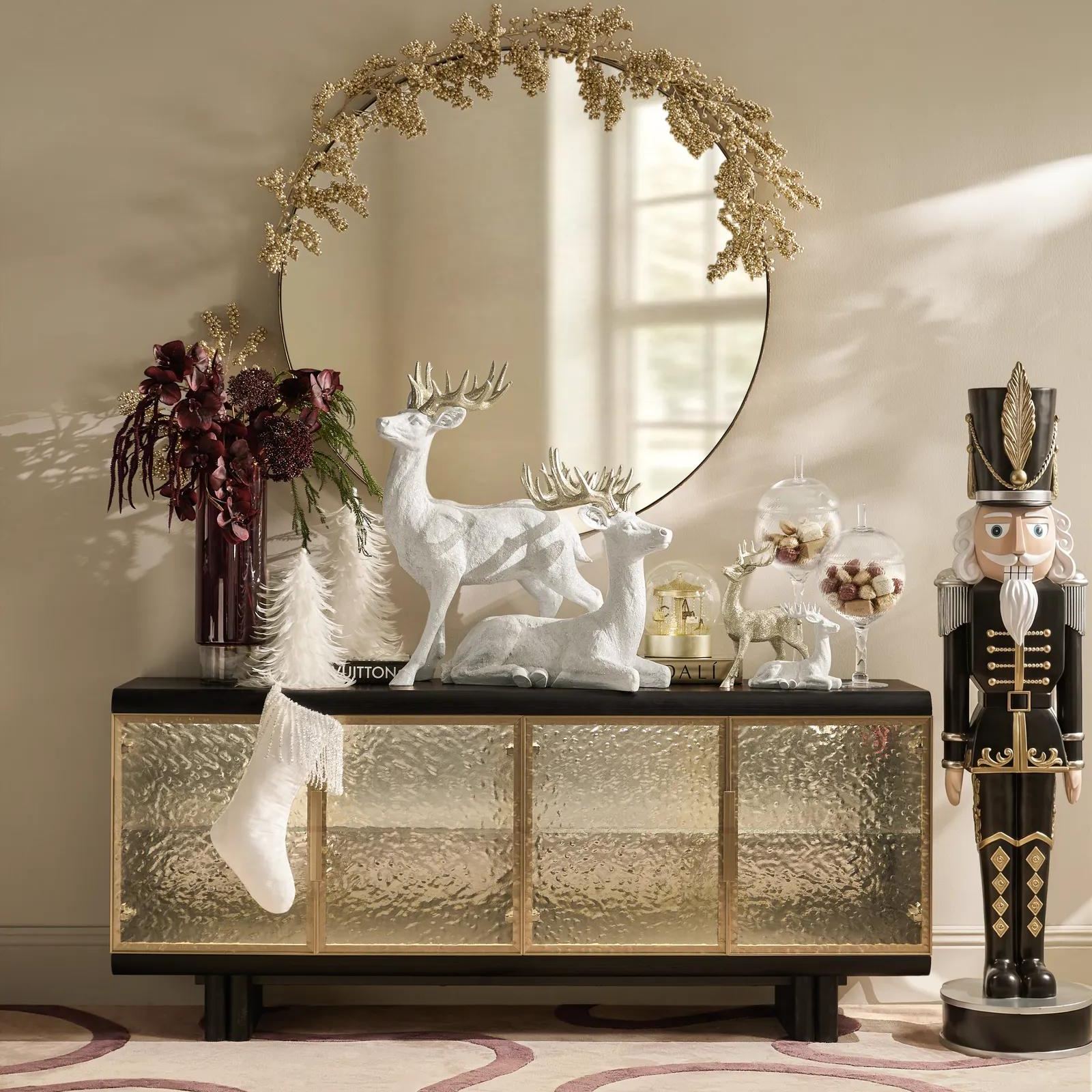 Icicle Fringe Velvet Christmas Stocking - White