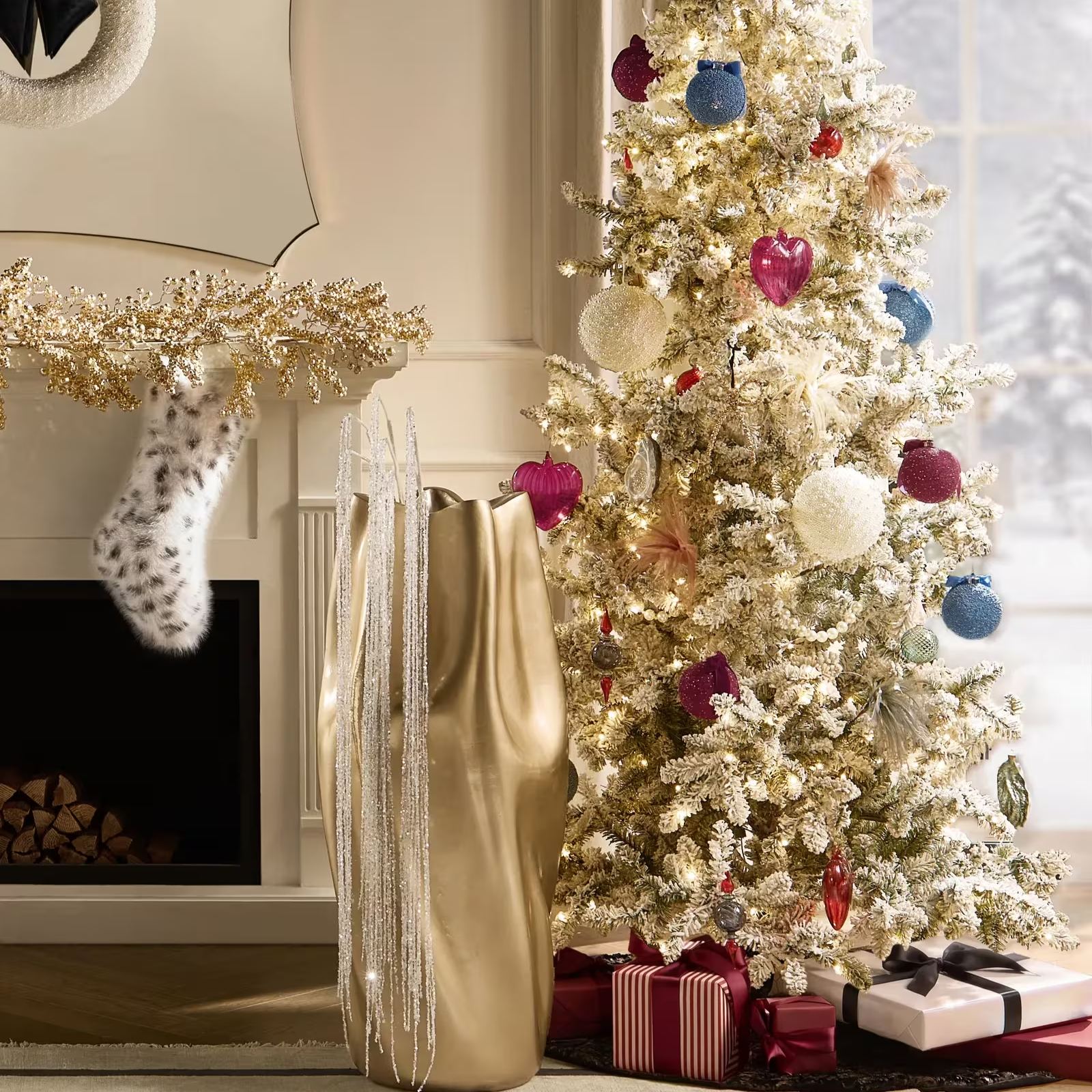 Velvet Bow Ornament Dusty Blue 4.75" - Set of 2