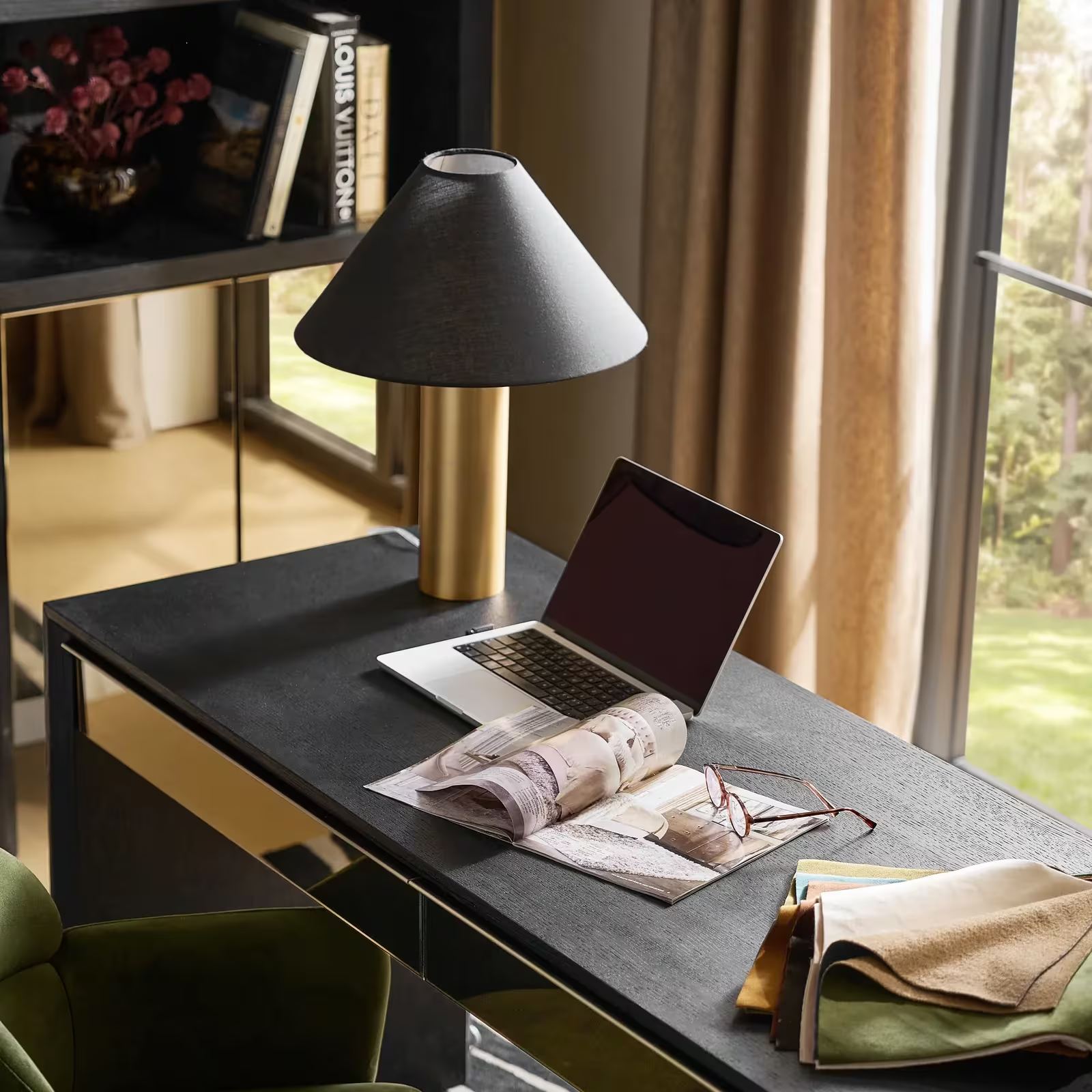 Tova Table Lamp 20.5" - Brushed Brass/Black