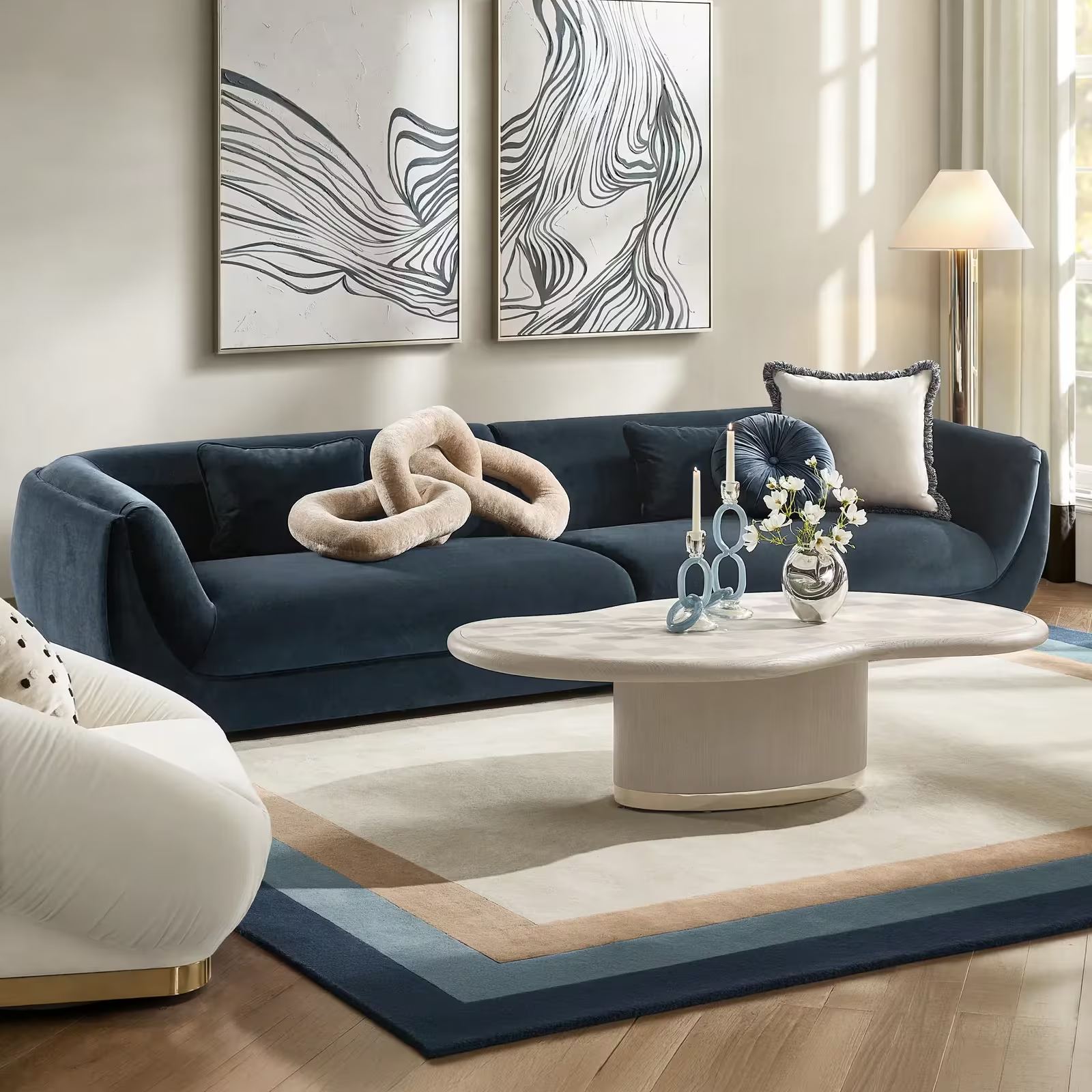 Vetra Checkerboard Oak and Maple Coffee Table (60")