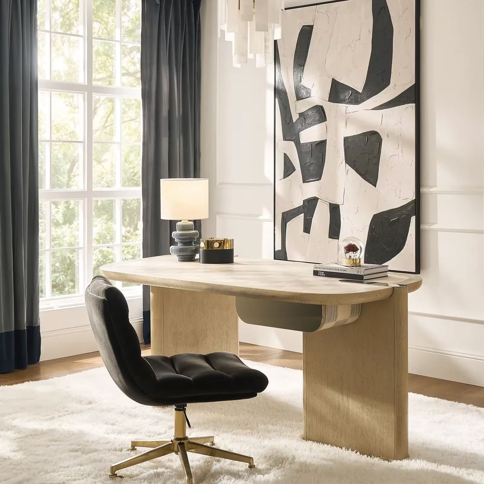 Vetra Checkerboard Oak and Maple Desk with Drawer (71")