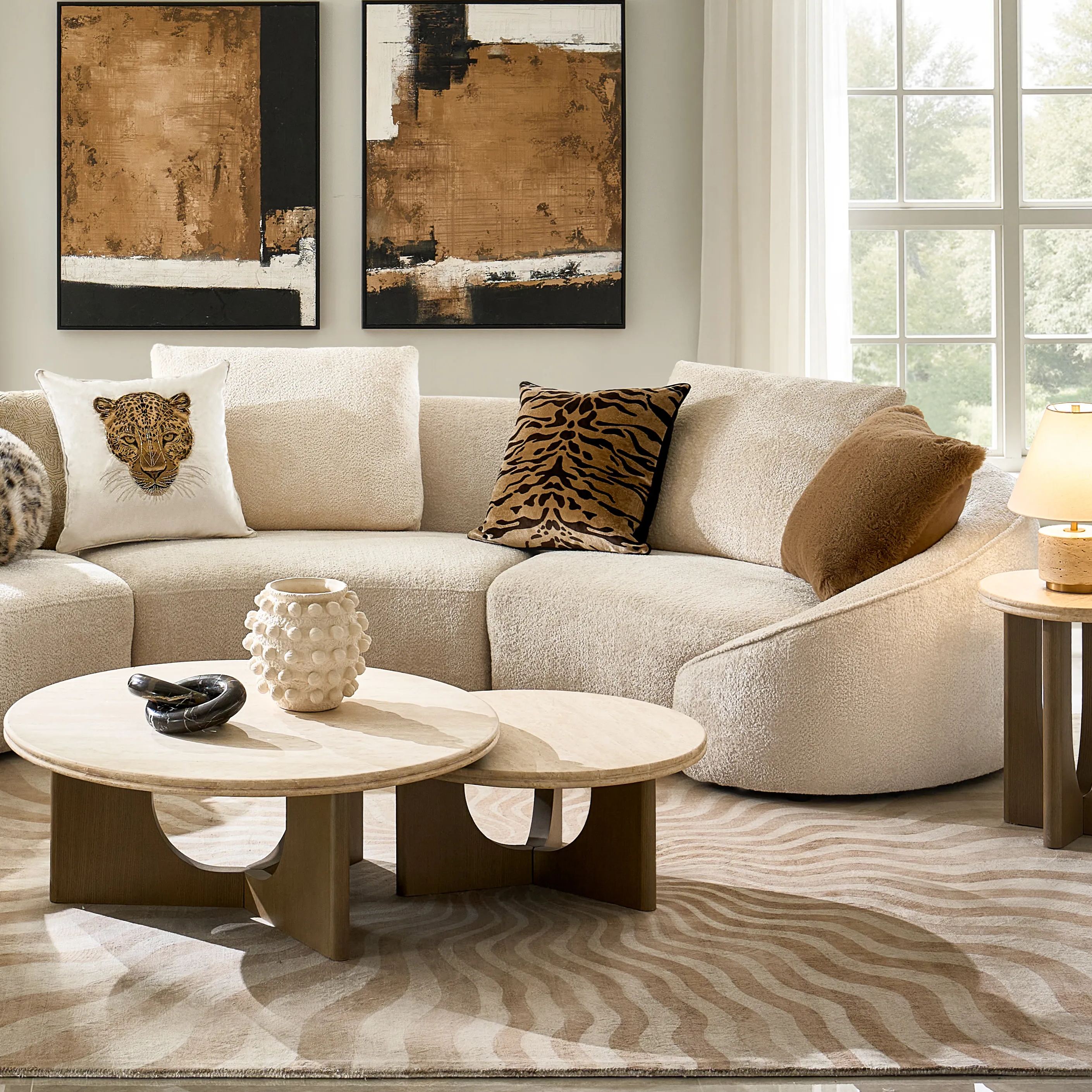 Irene 2-Piece Utopia Sand Chenille Sectional