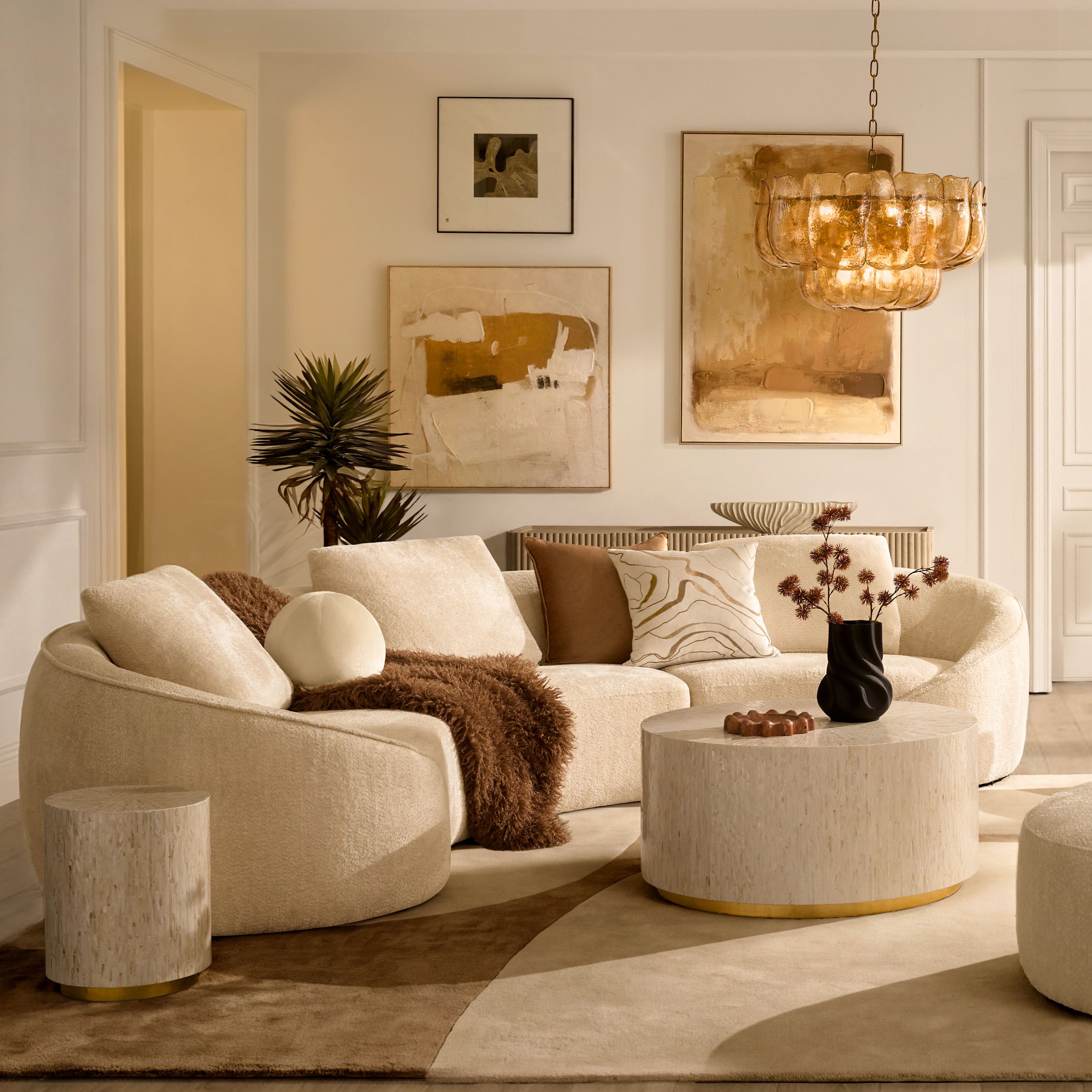 Irene 3-Piece Utopia Sand Chenille Sectional