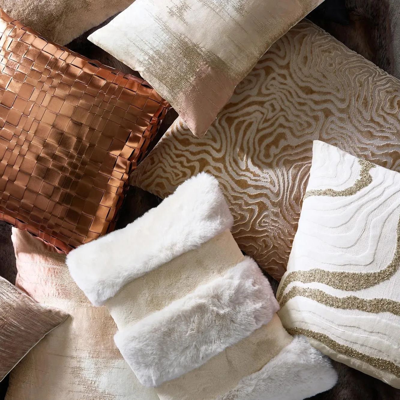 Echo Cut Velvet Pillow 24" - Ginger Root