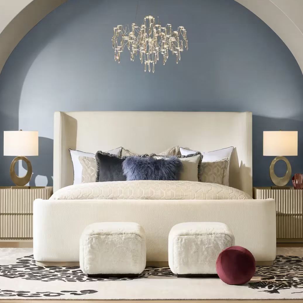 Mia Dusty Blue Mongolian Lamb Fur Pillow 22" x 22"
