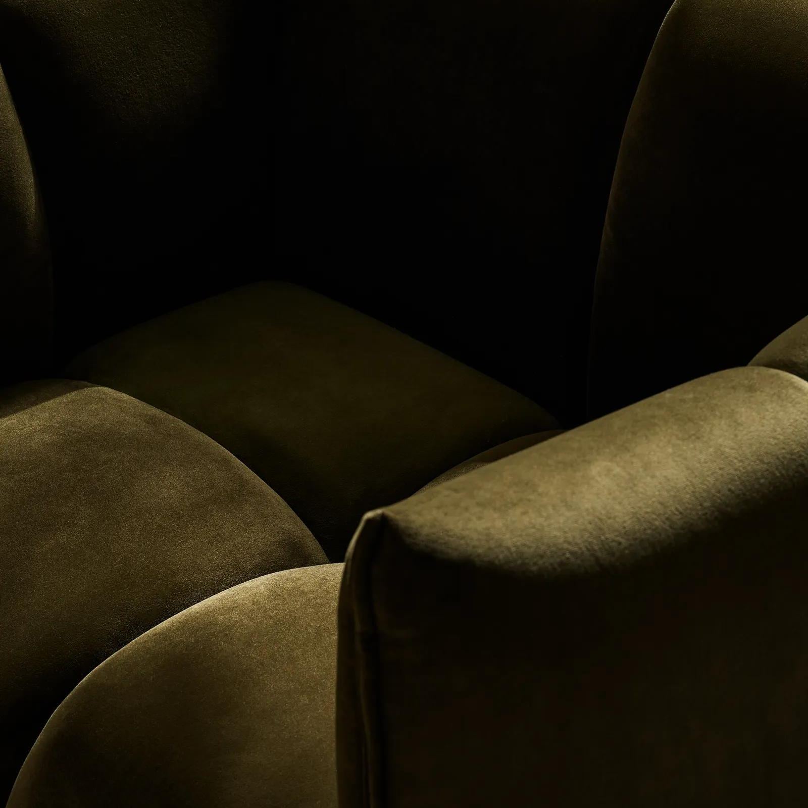 Reina Tufted Deep Olive Velvet Swivel Chair
