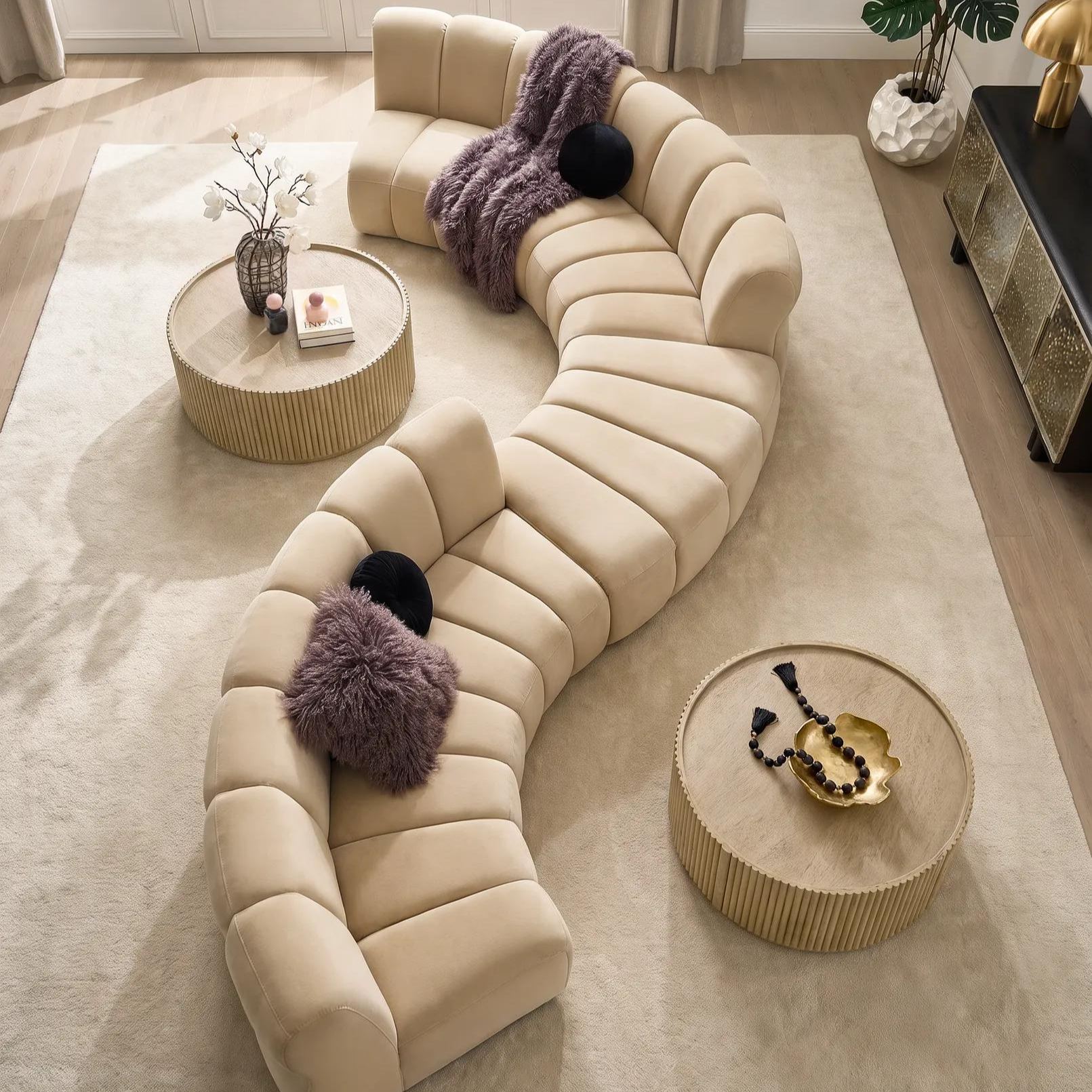 Stria Round Reeded White Oak Coffee Table with Drawer (42.3")