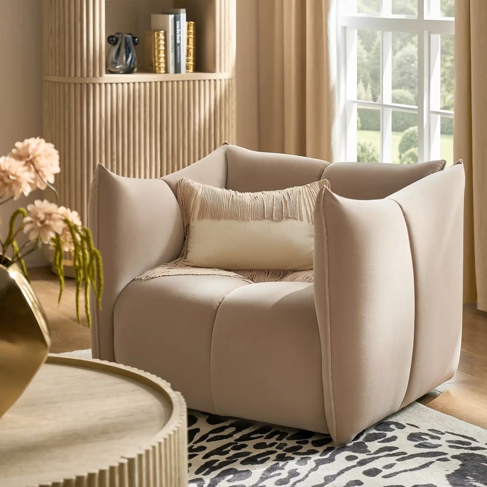 Fia Rope Fringe Lumbar 14"x 20" - Taupe/Ivory