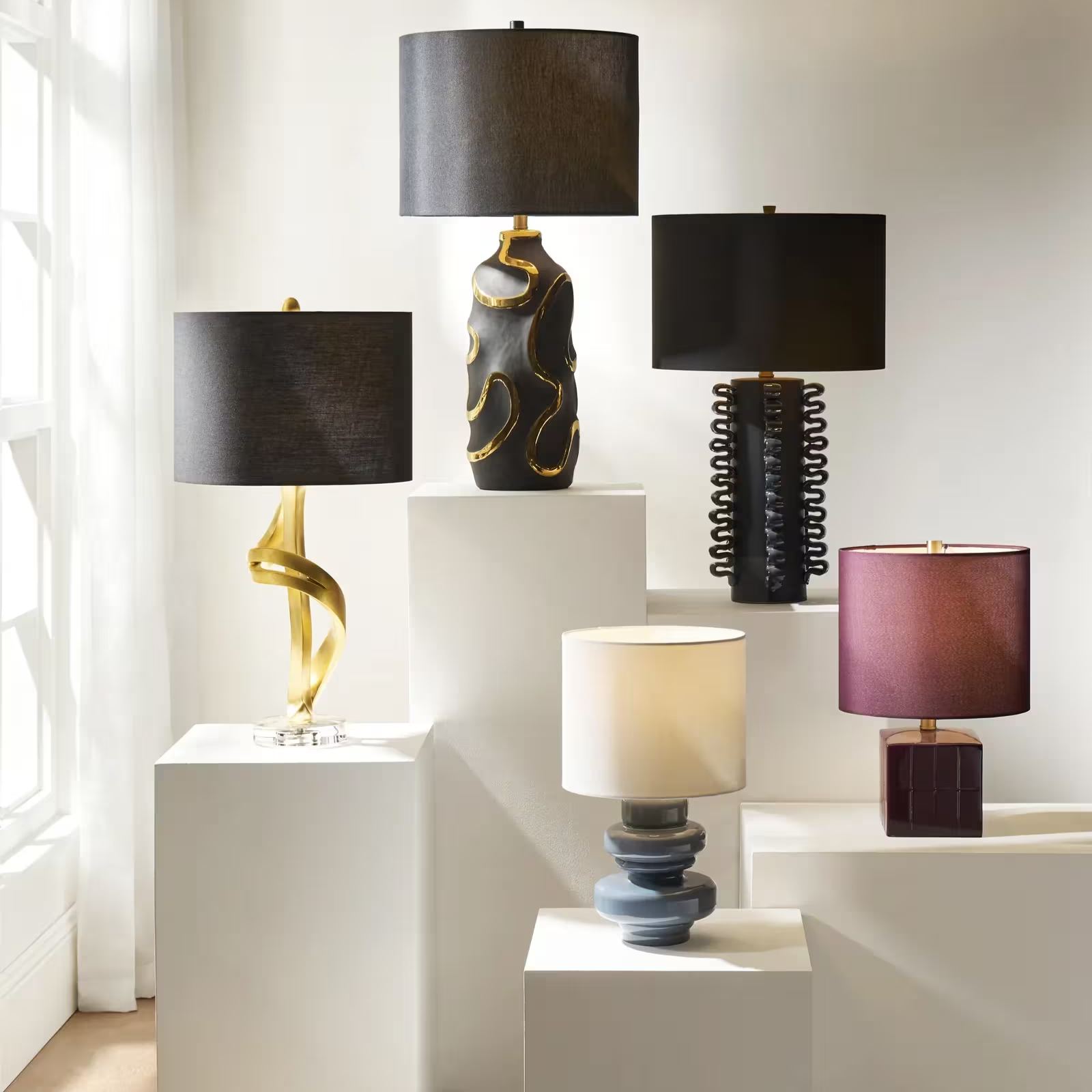 Le Cube Ceramic Table Lamp 18"- Fig