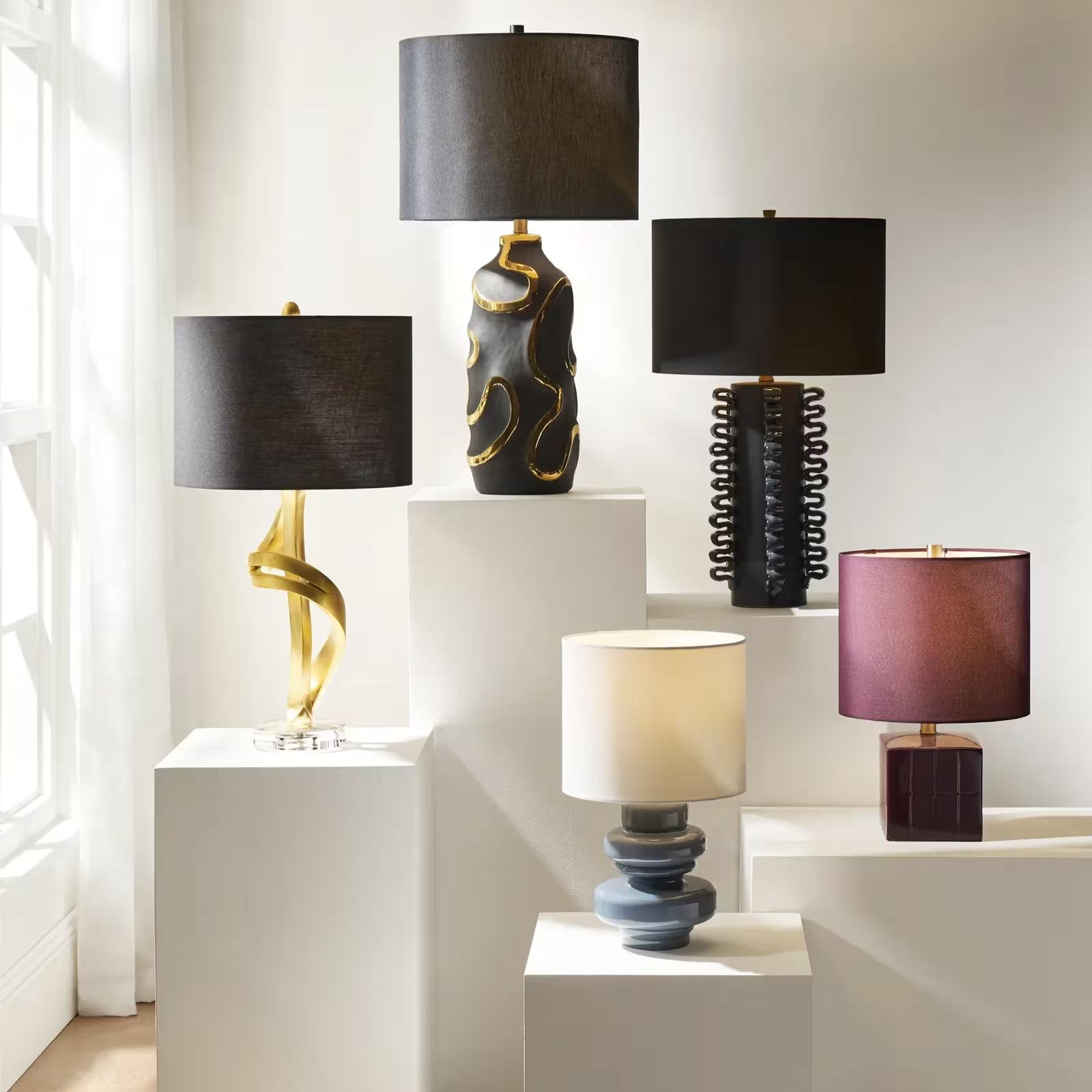 Seraphina Ceramic Table Lamp 32" - Black/Gold