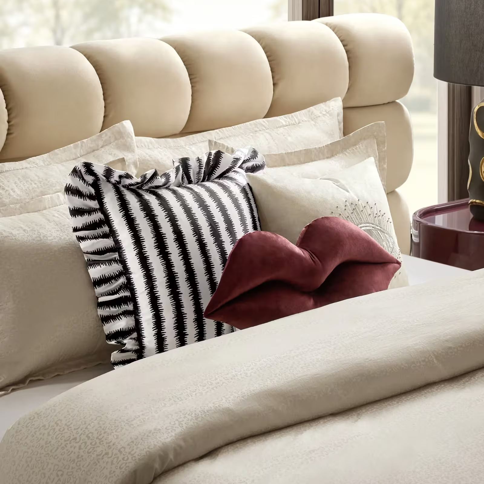 Abi Leopard Bedding Set - Soft Nude