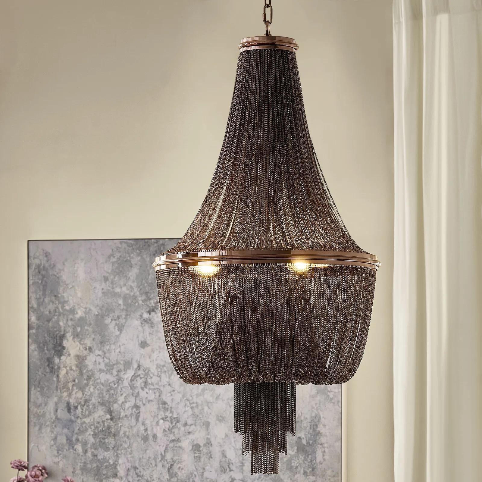 Ruelle Chain Chandelier 41"H - Graphite