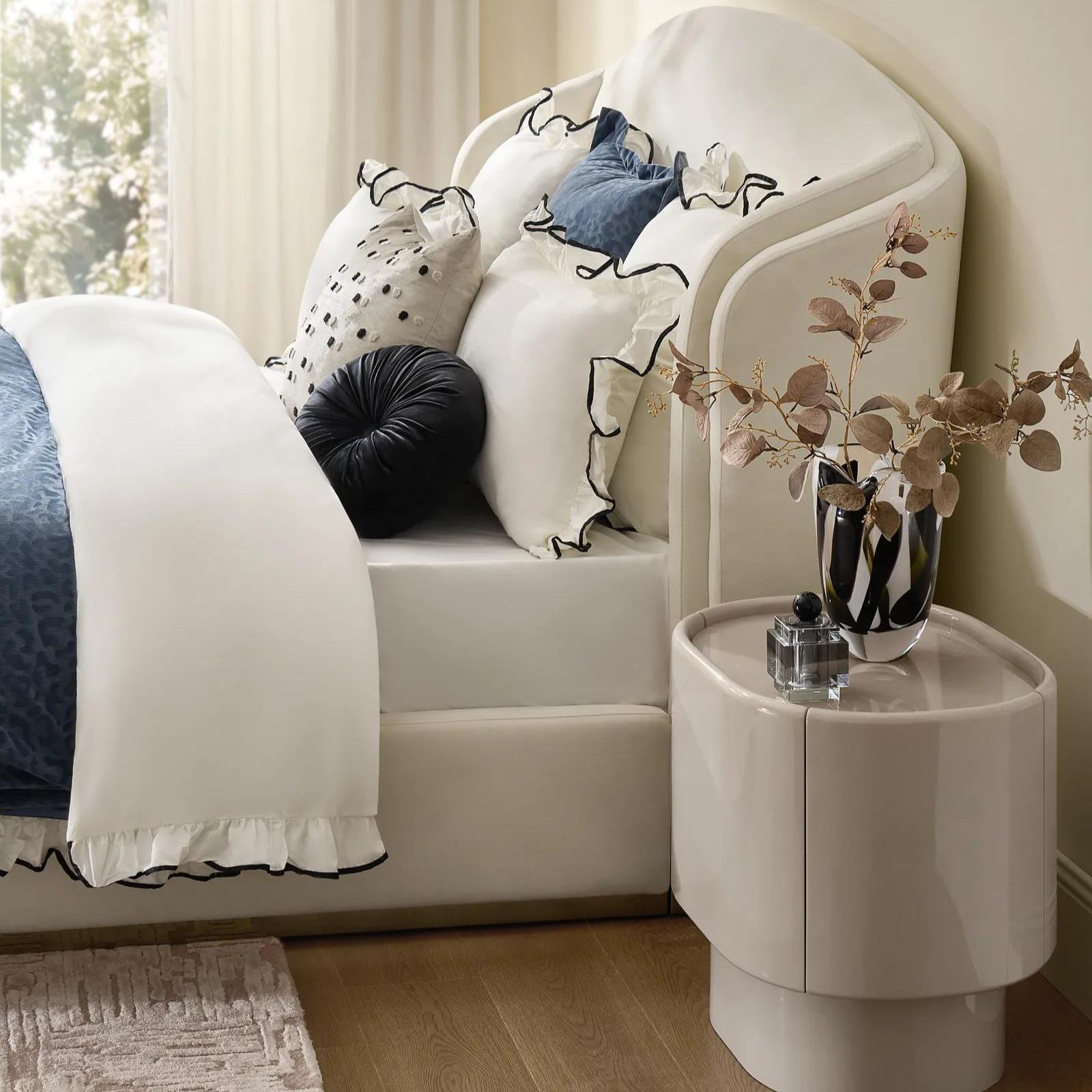 Leopard Corduroy Velvet Bedding Set - Dusty Blue