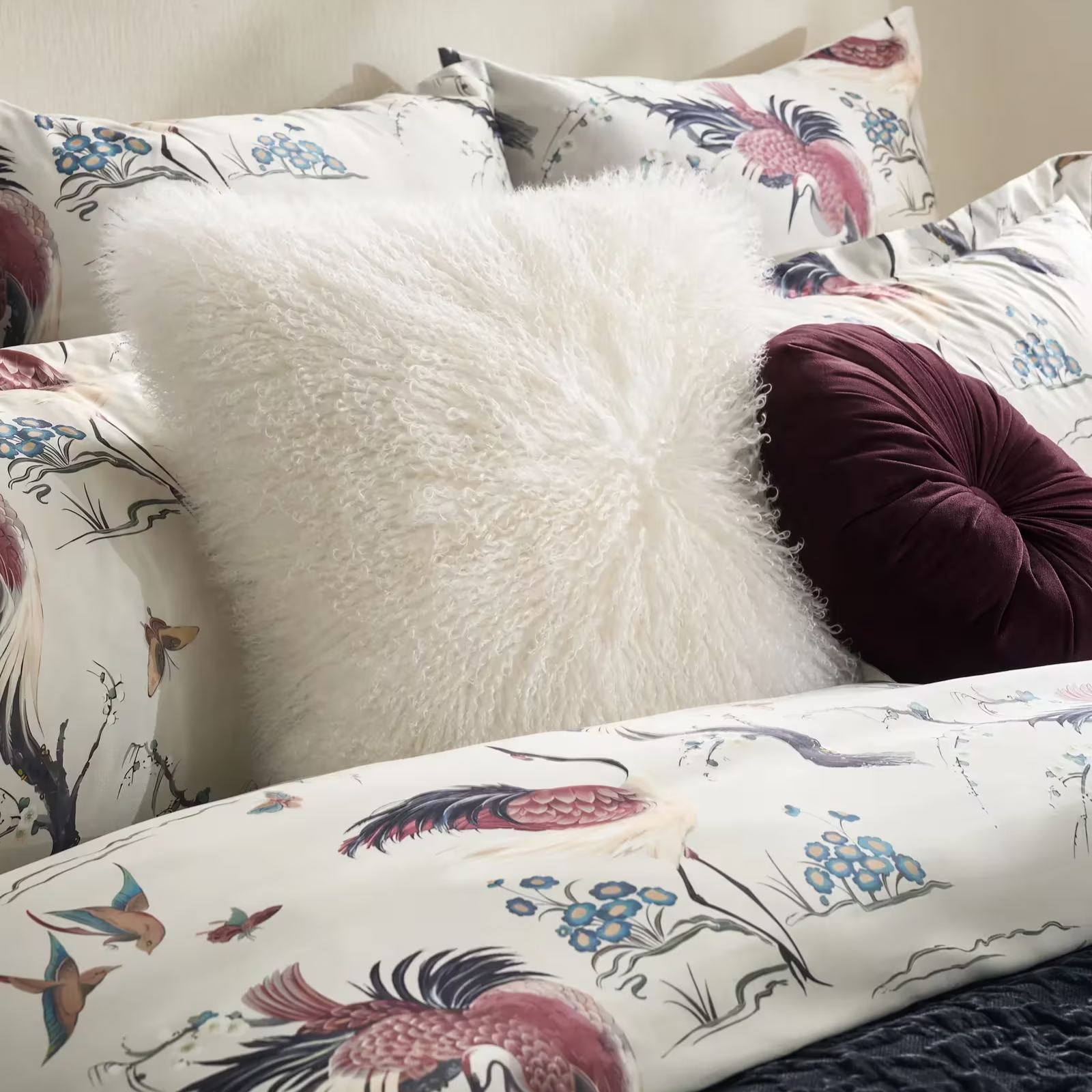Clea Tufted Round Velvet Pillow 15" - Fig