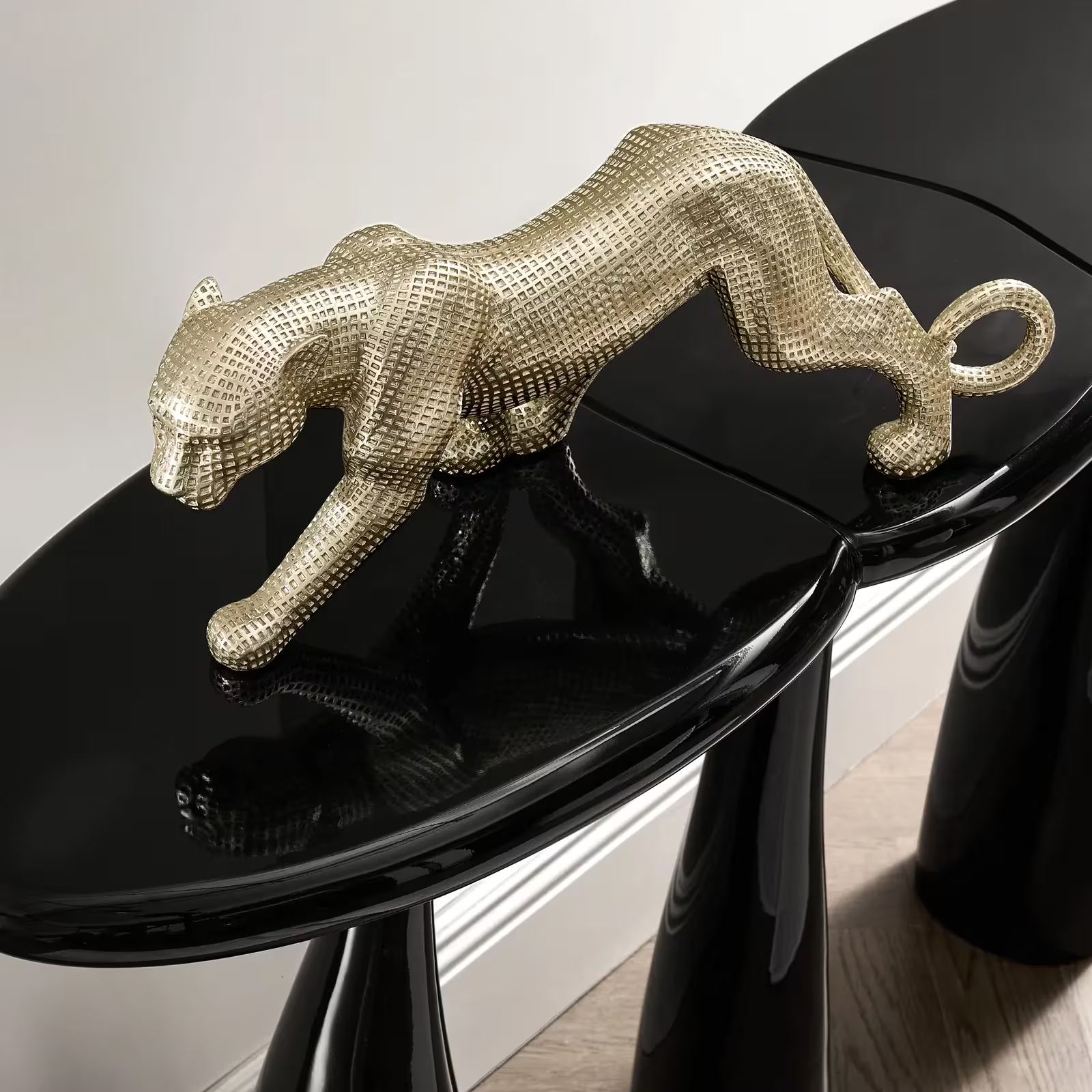 Thalia Console Table (52.4") - Glossy Black