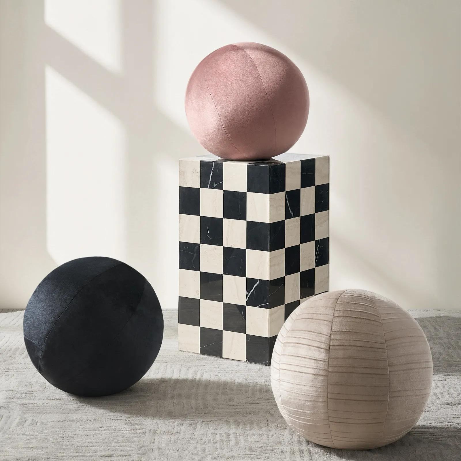 Chessa Square Chequered Marble End Table (12")