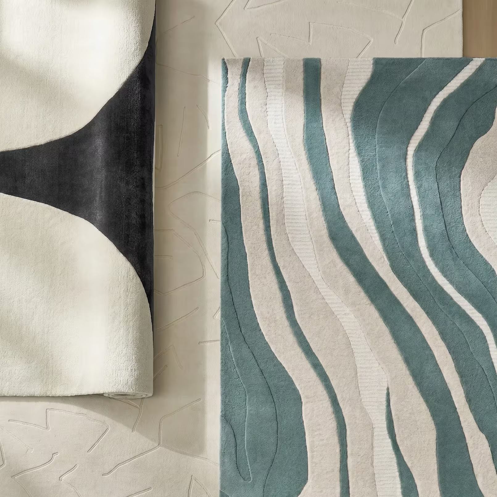 Contour Wool Rug - Ivory/Charcoal