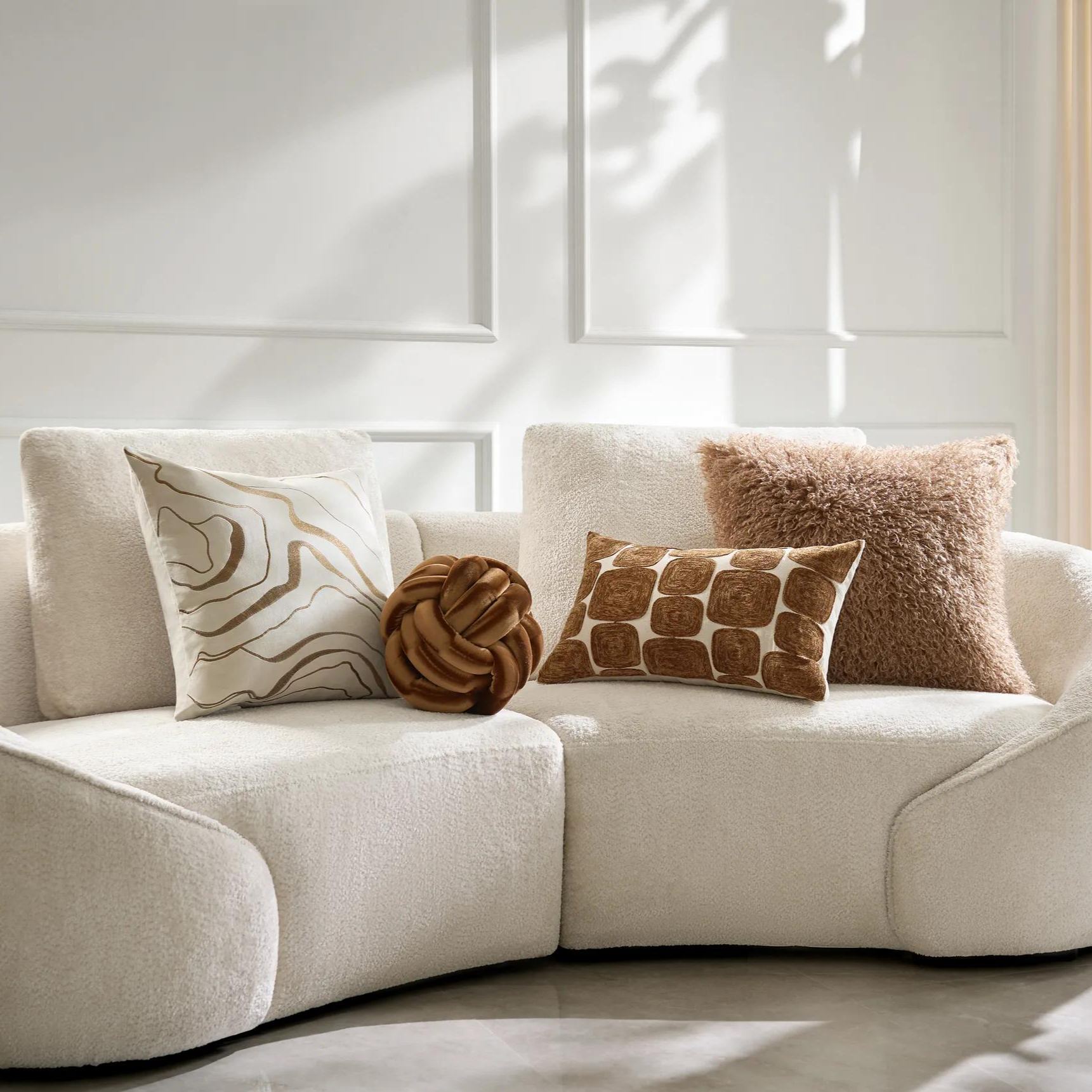 Neva Velvet Knot Pillow 11.75" - Bronze