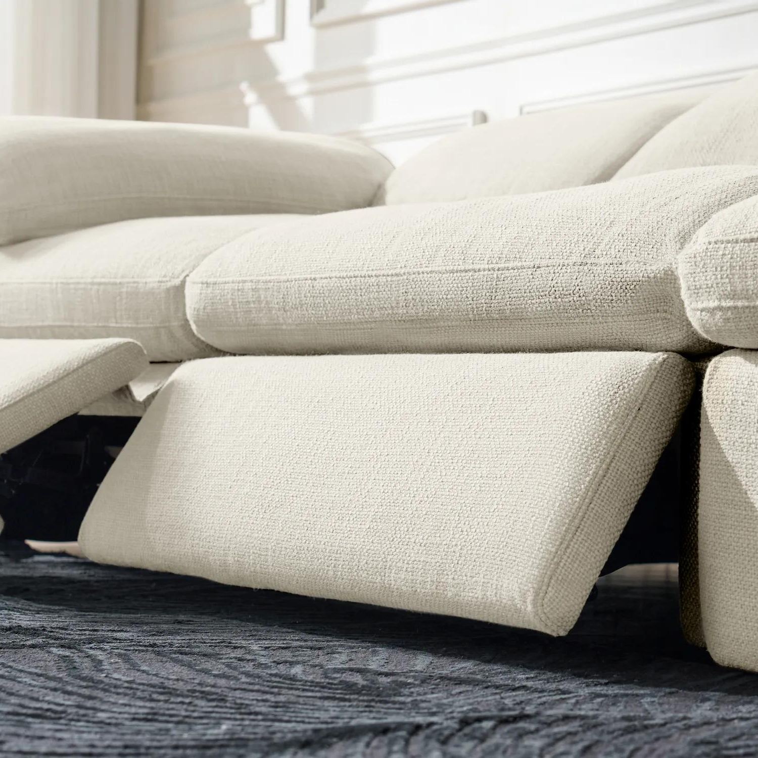 Milo 5-Piece Reclining Ivory Performance Fabric Sectional