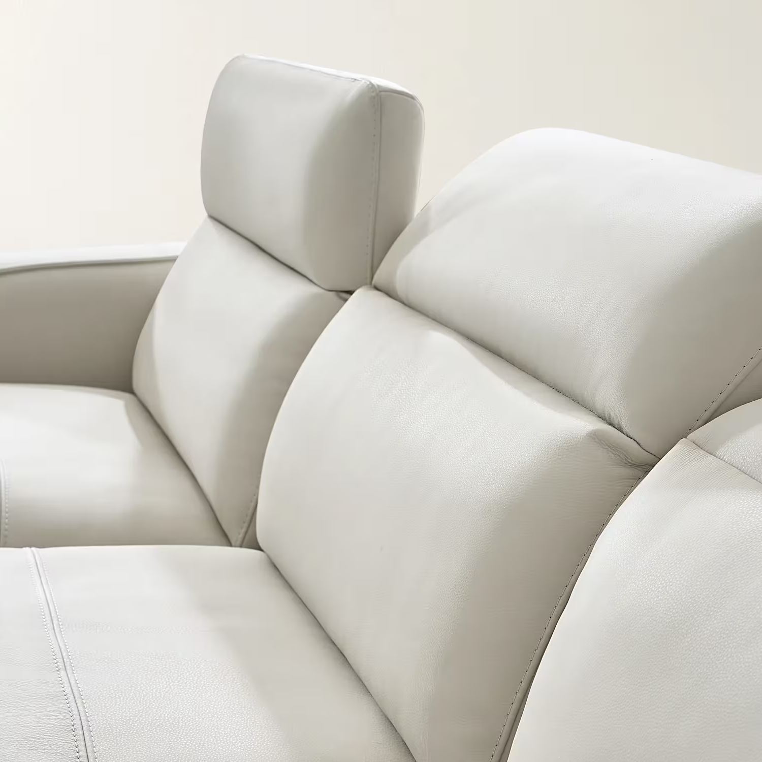 Terra 4-Piece Reclining Frost Leather Sectional With Left-Arm Chair