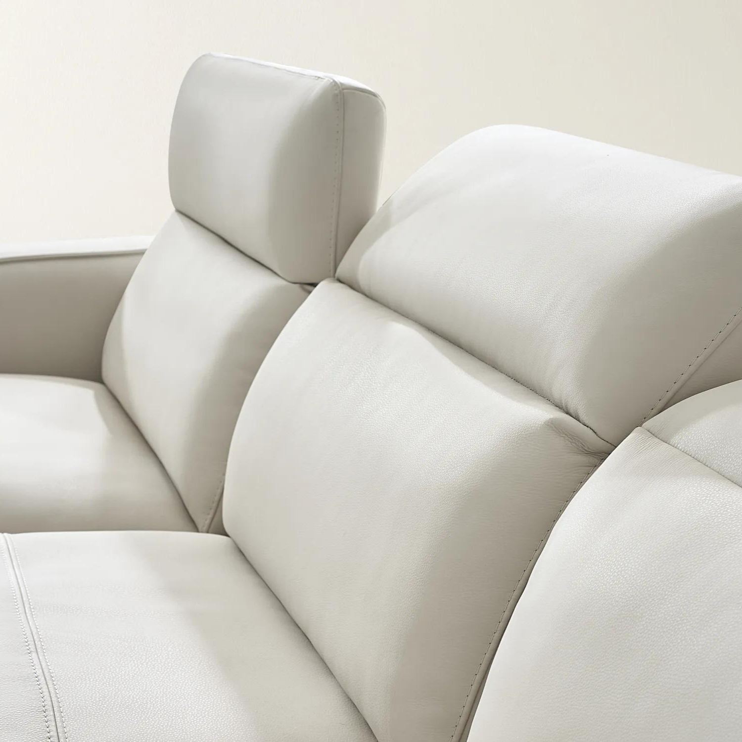 Terra 4-Piece Reclining Frost Leather Sectional With Right-Arm Chair