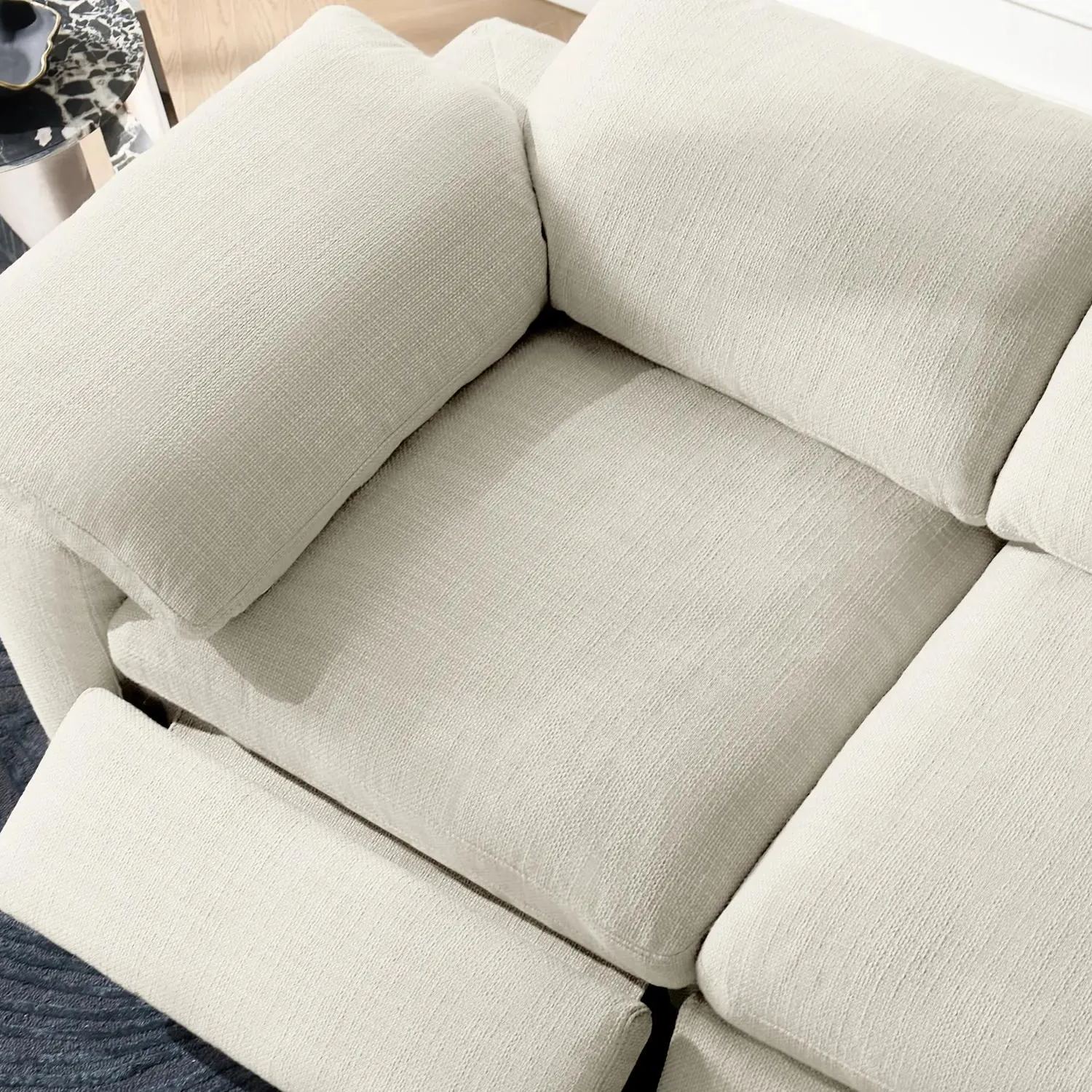 Milo Ivory Performance Fabric Armless Chair