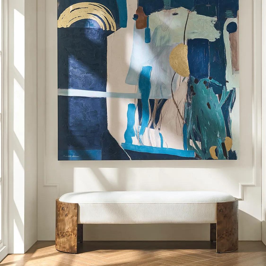Cora Fig Velvet With Ash Wood Bench (60.6")
