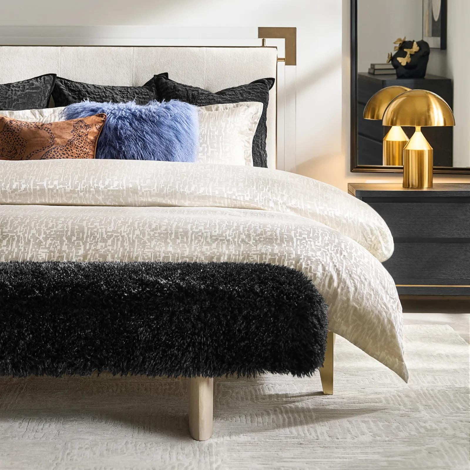Leopardi Dual Side Pillow 22"- Black/Rust