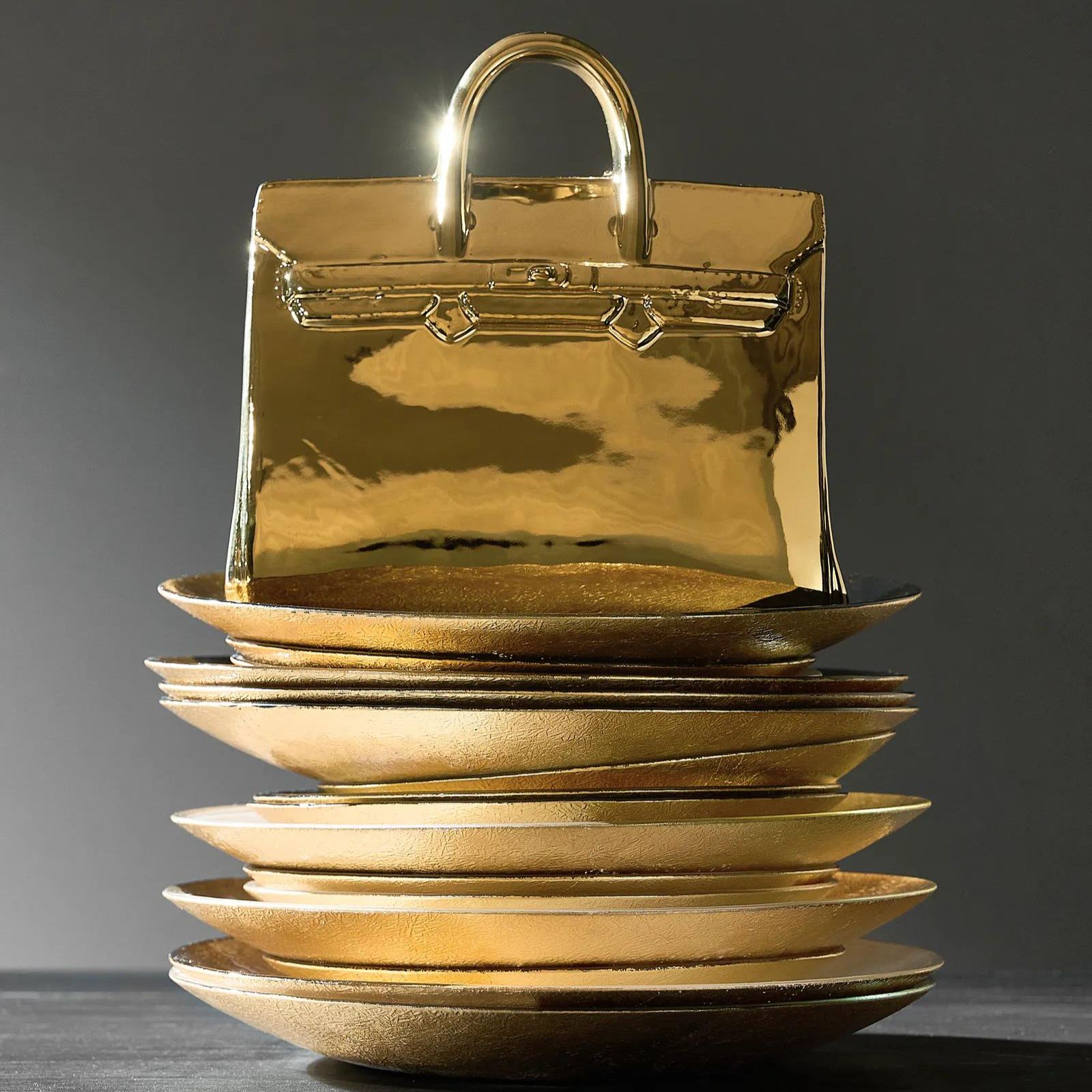 Gemini Dinnerware Sets - White and Gold