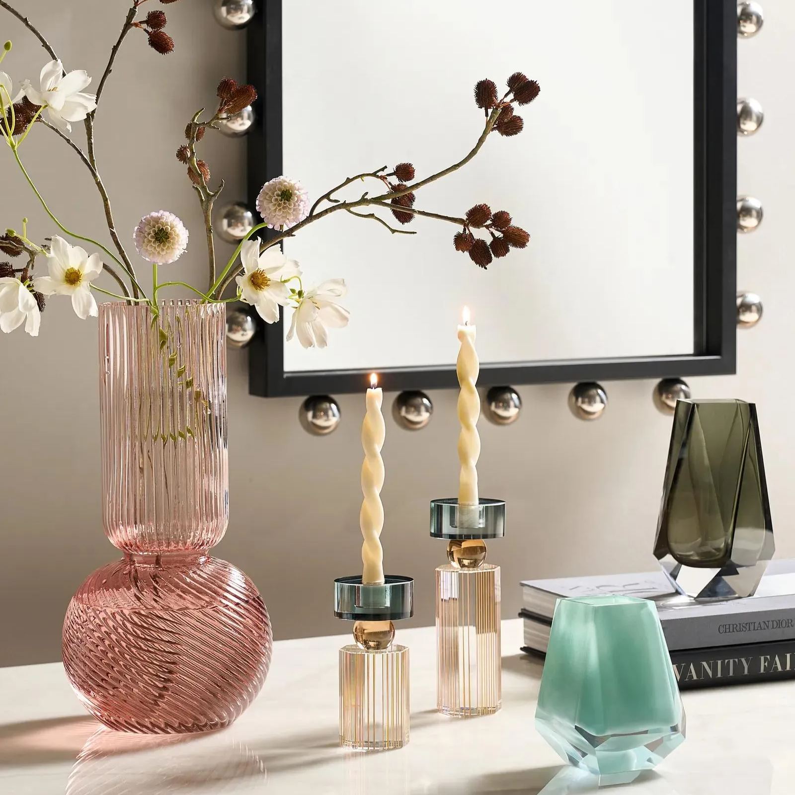 Cora Crystal Taper Holder