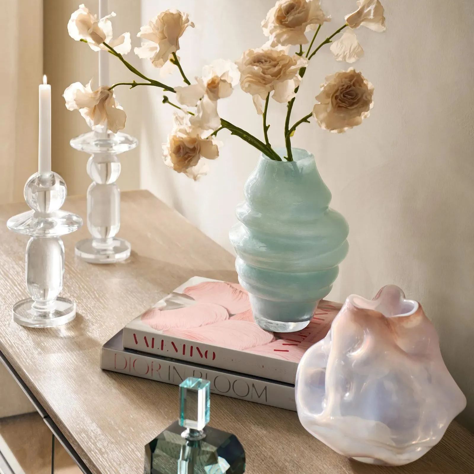 Melt Glass Vase - Mocha Rose