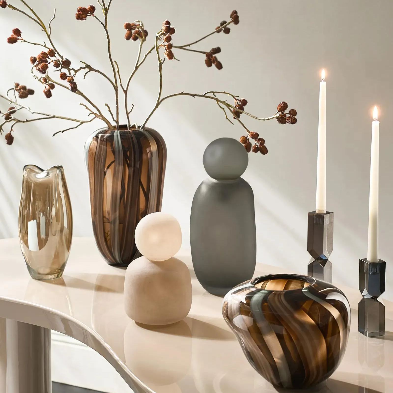 Angelica Glass Canister - Soft Nude
