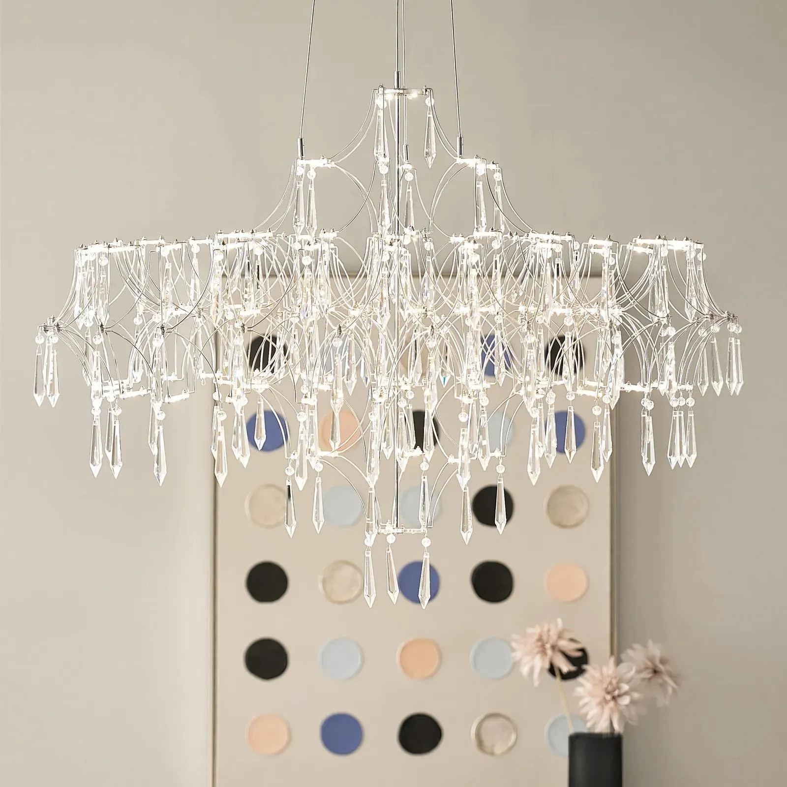 Moderne Grande LED Crystal Chandelier