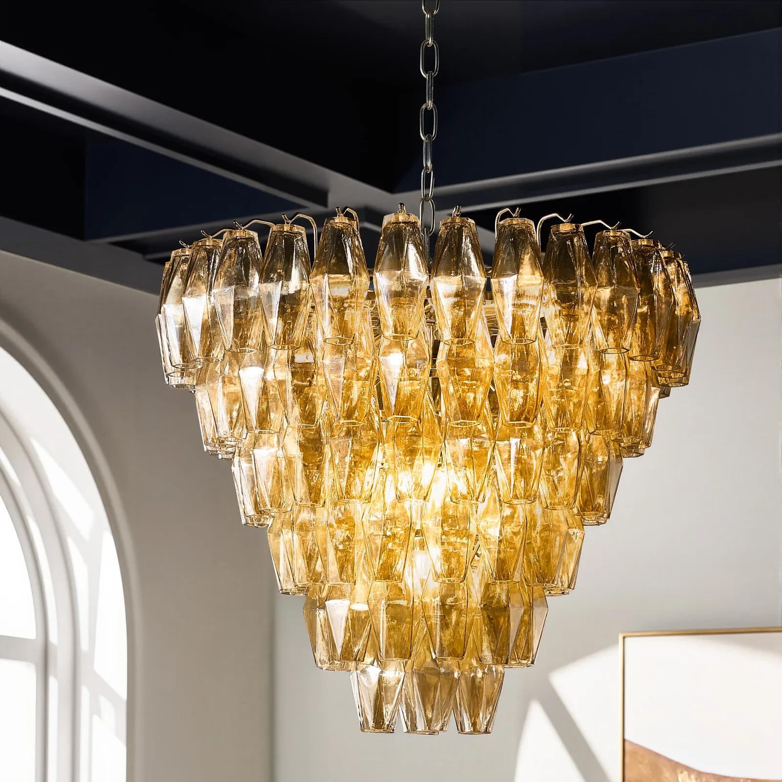 Cosima Champagne Blown Glass Chandelier 25.5"D x 23"H