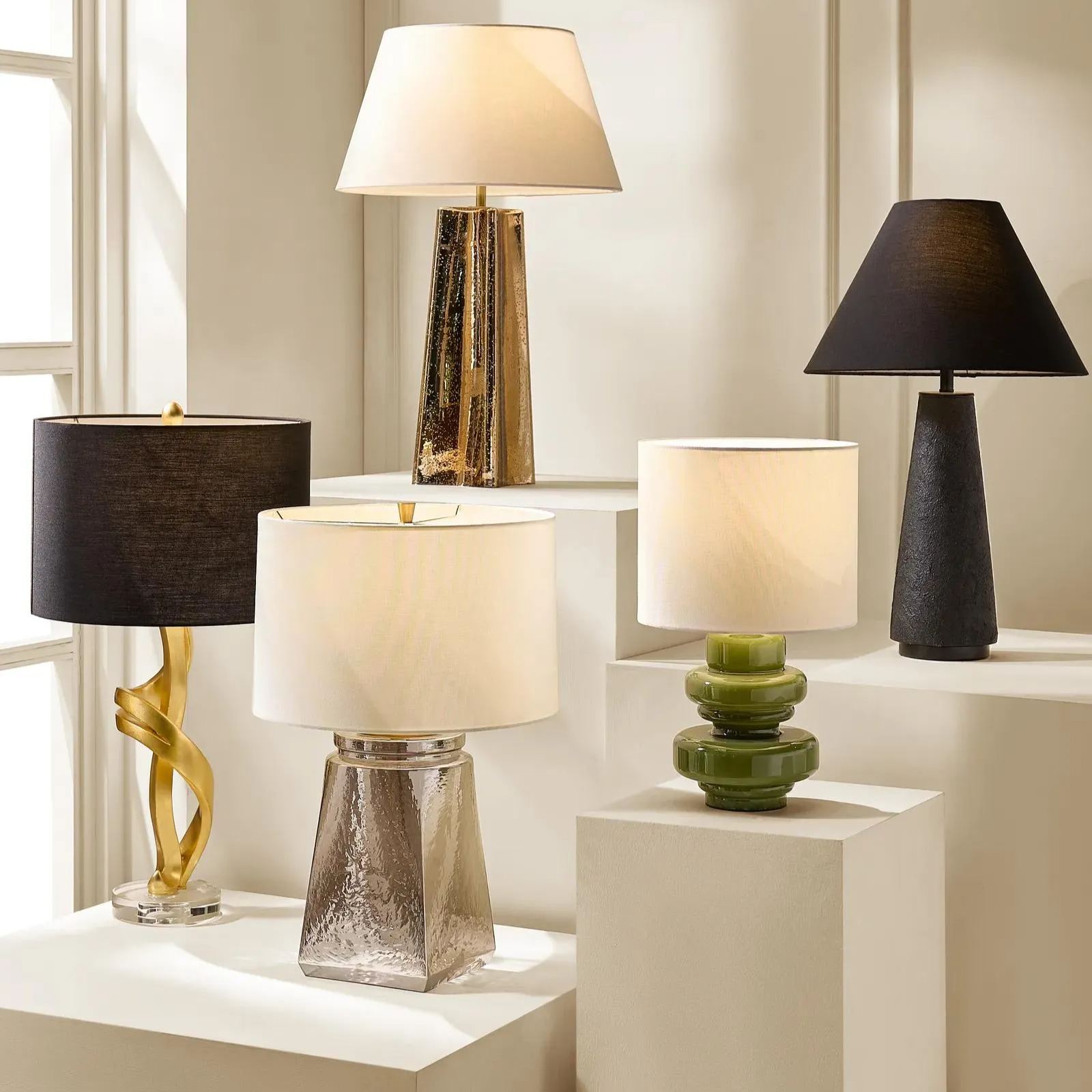 Uma Texture Glass Table Lamp - Gold