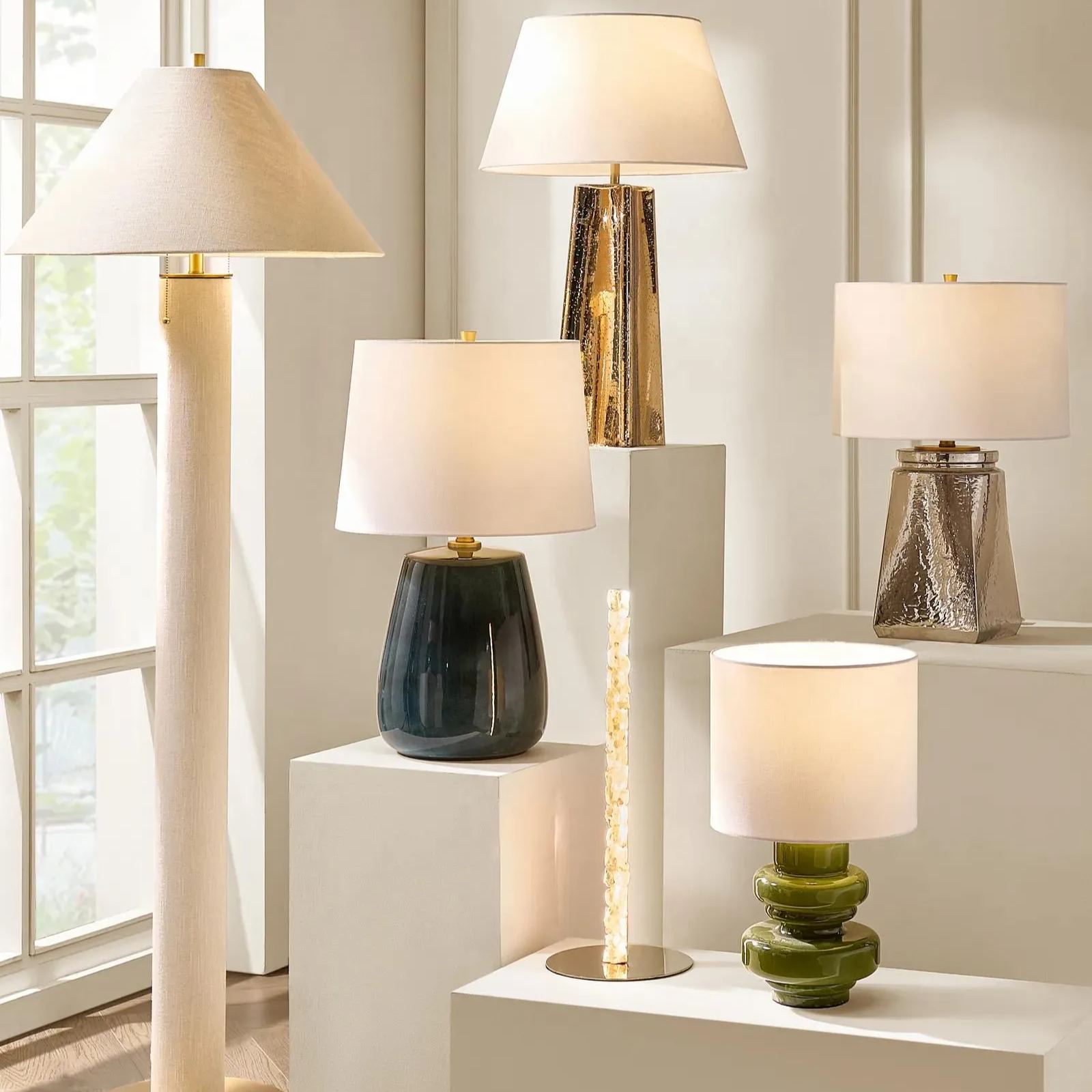 Uma Texture Glass Table Lamp - Gold