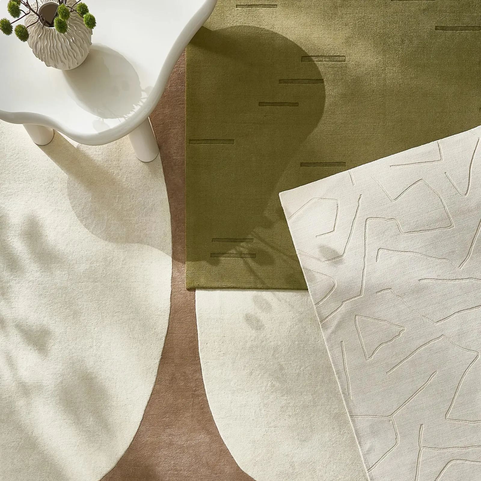 Contour Wool Rug - Ivory/Ginger Root