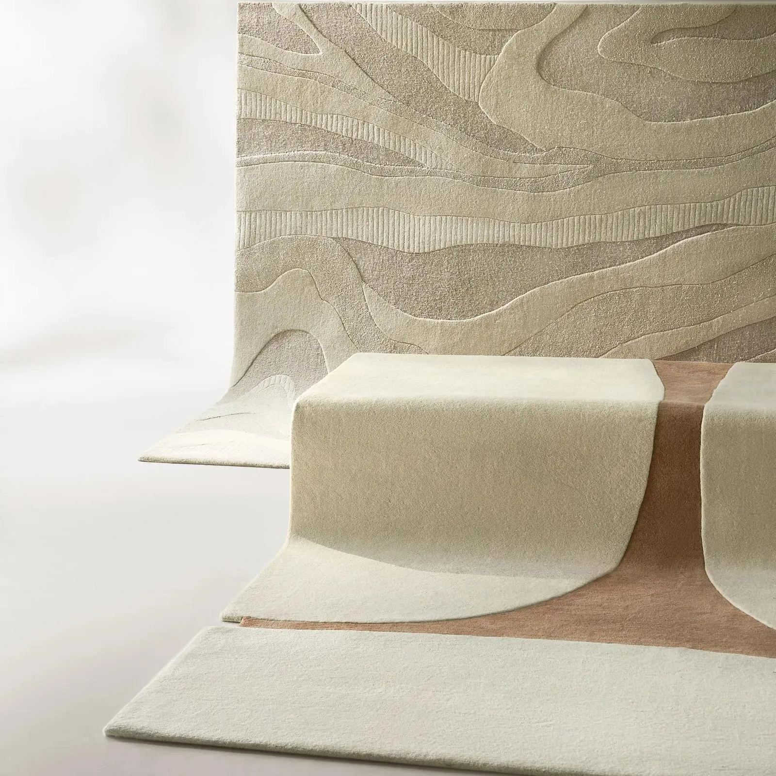 Contour Wool Rug - Ivory/Ginger Root