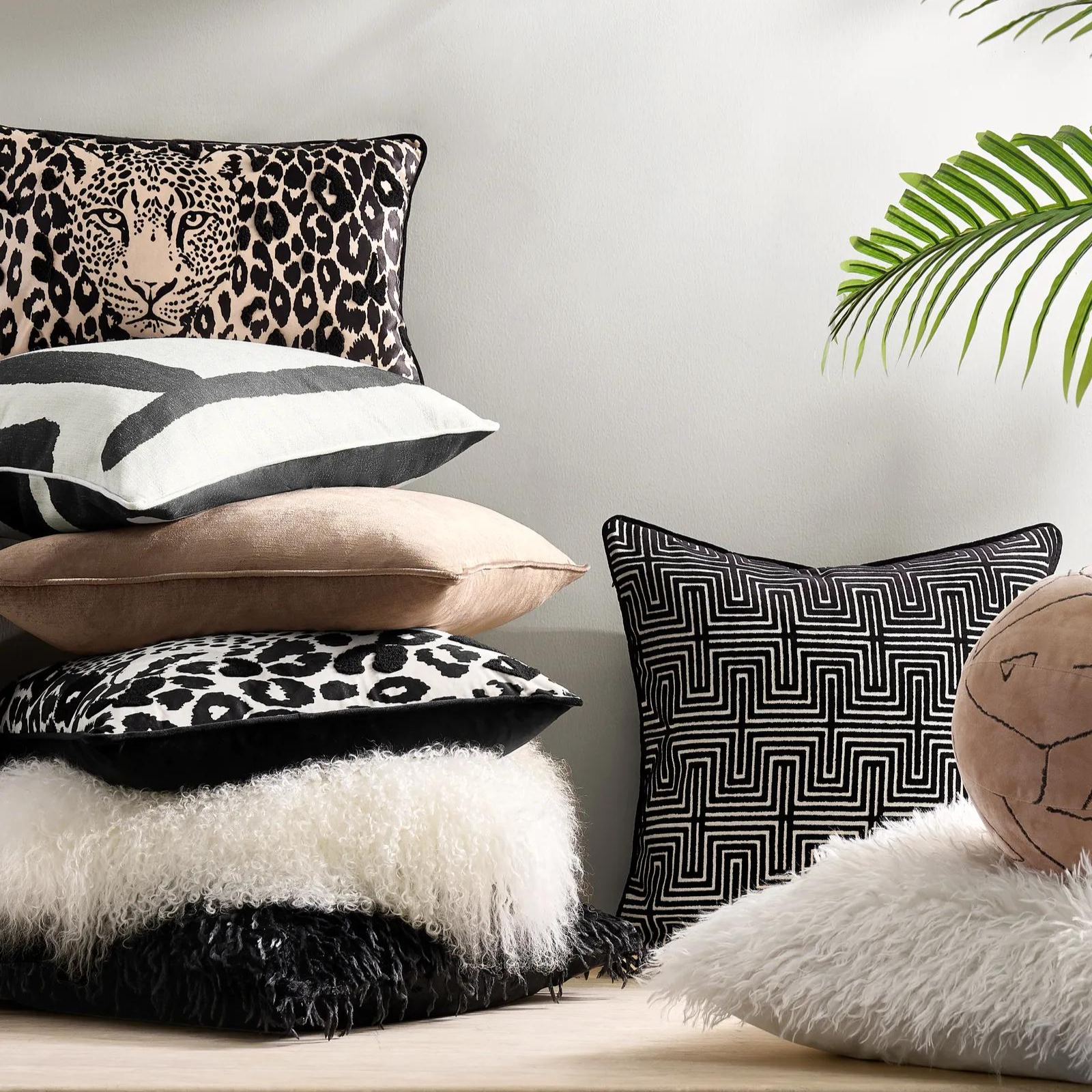 Zulu Leopard Embroidered Pillow