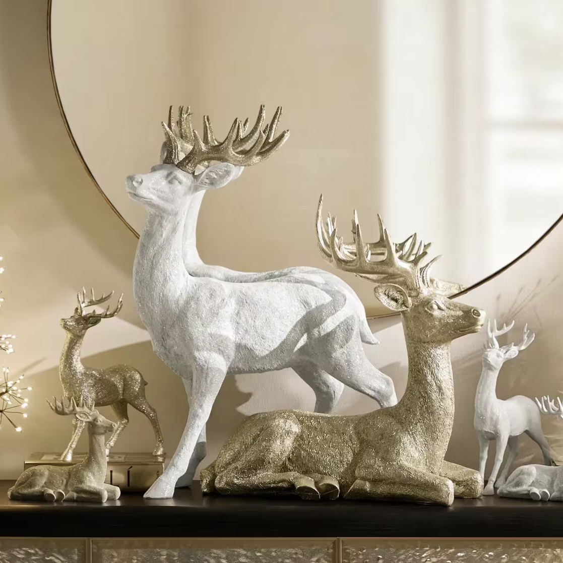 Majestic Deer Champagne Resin 8"