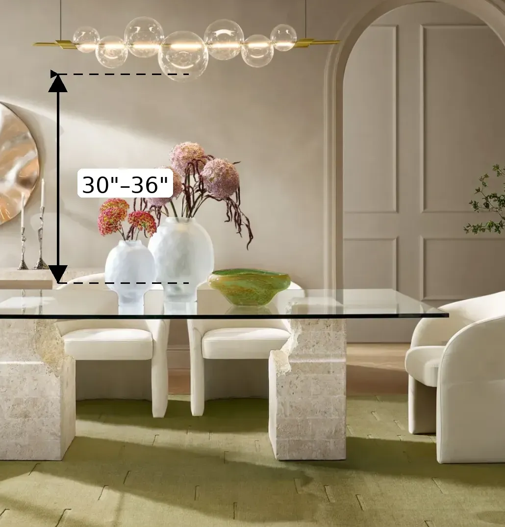 Chandelier height over dining table guide